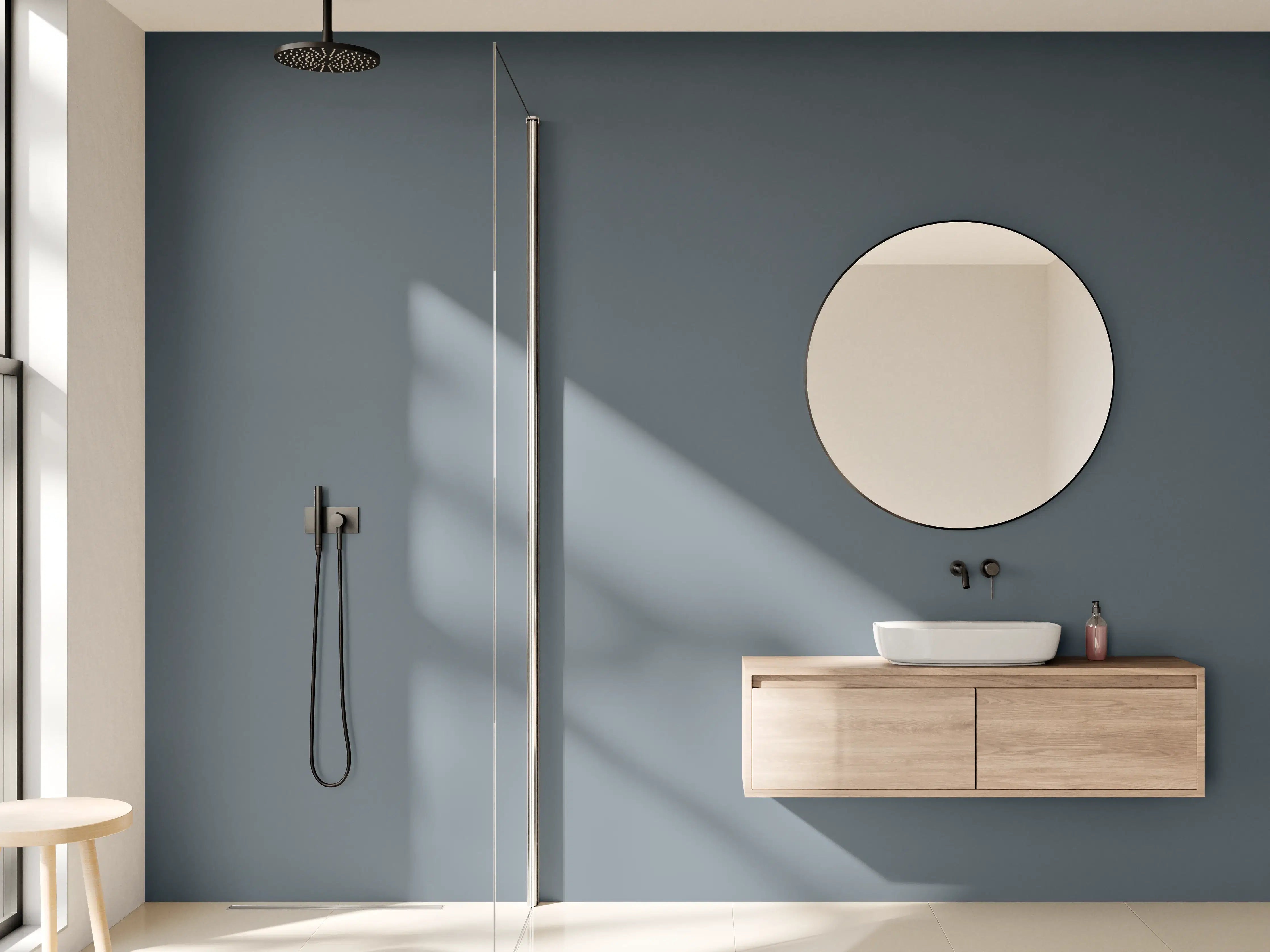 Wandverkleidung Bad - RAL 7031 (Blaugrau)