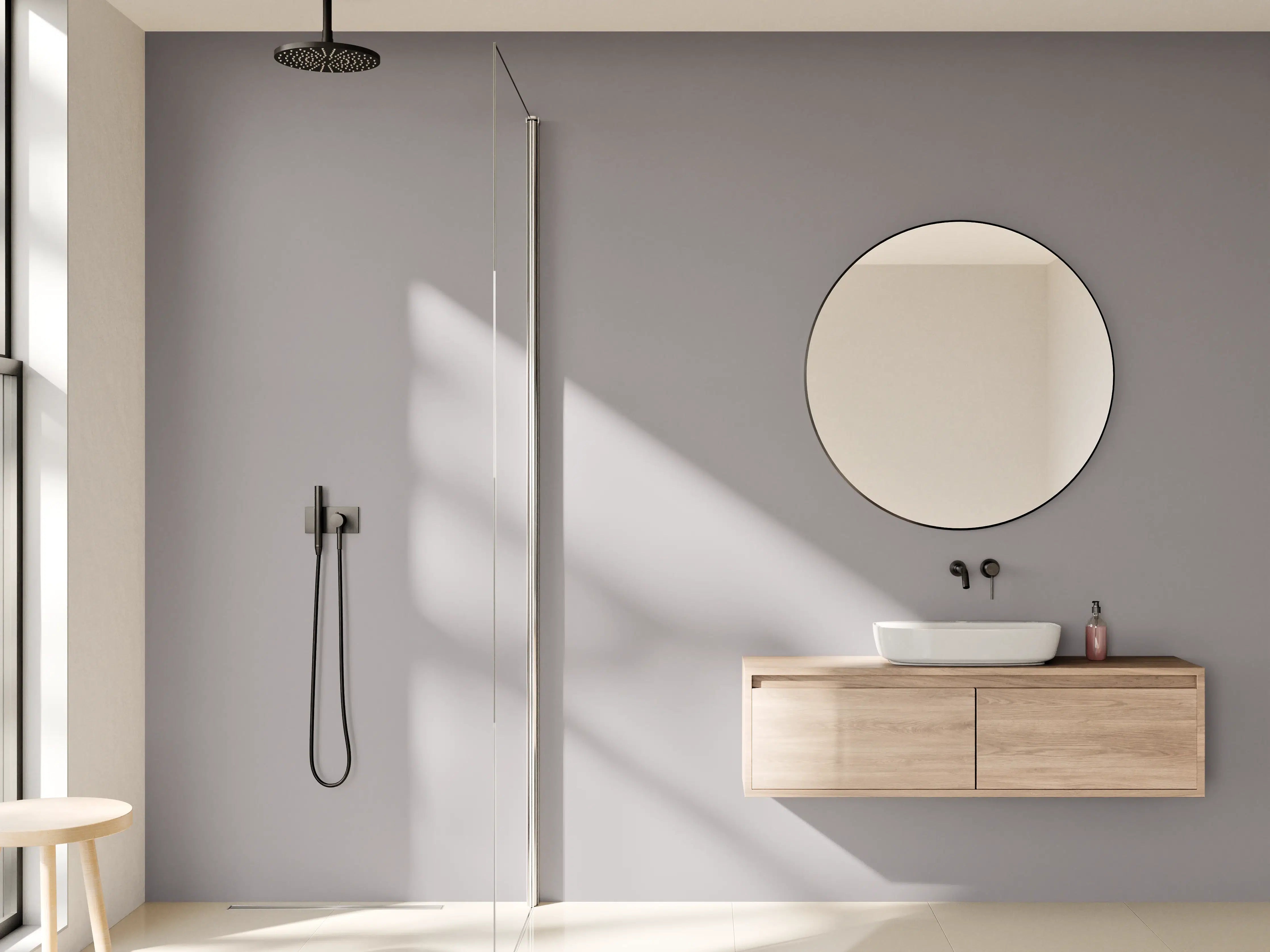 Wandverkleidung Bad - RAL 7036 (Platingrau)