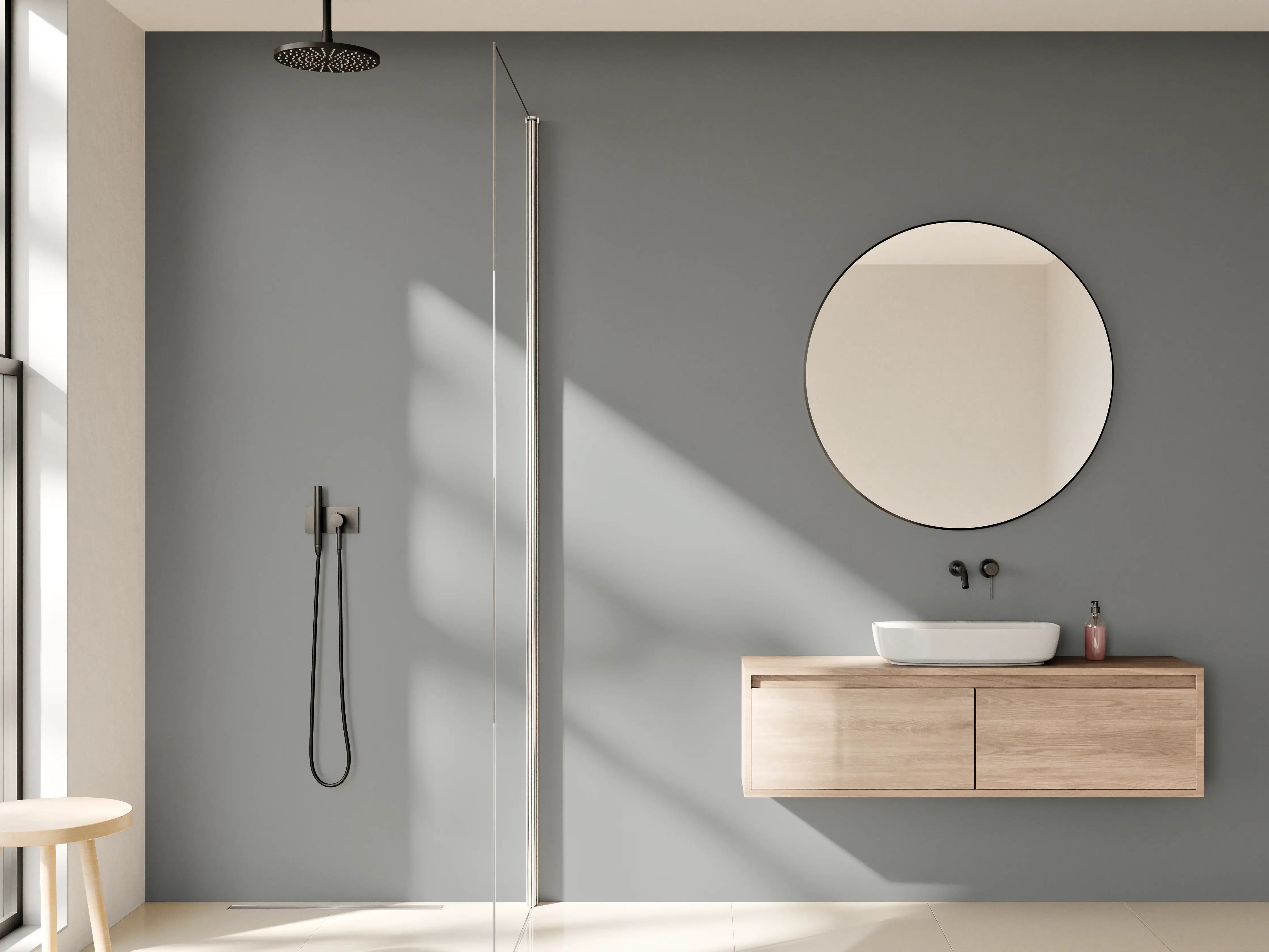 Wandverkleidung Bad - RAL 7037 (Staubiges Grau)