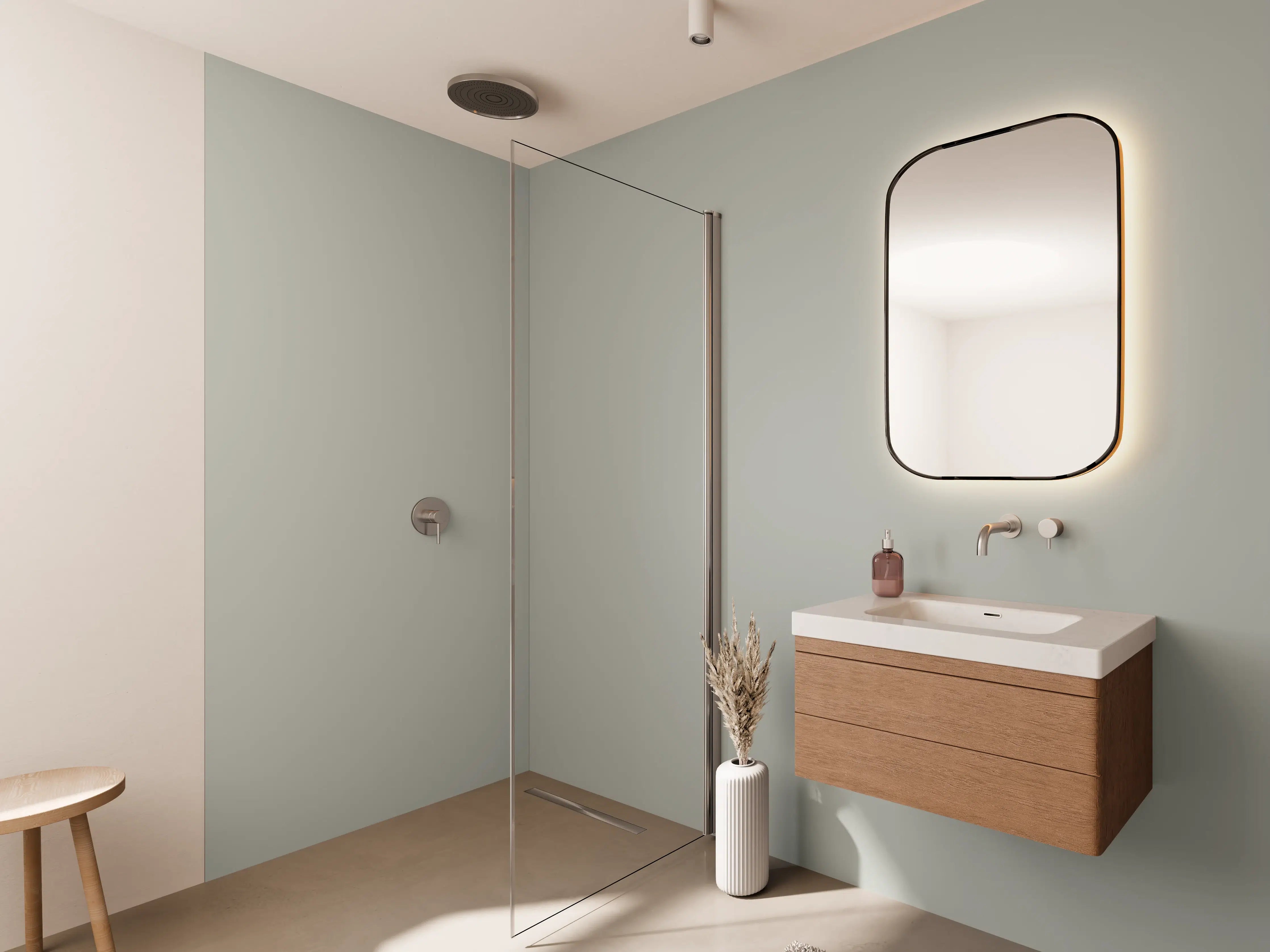 Wandverkleidung Bad - RAL 7038 (Achatgrau)