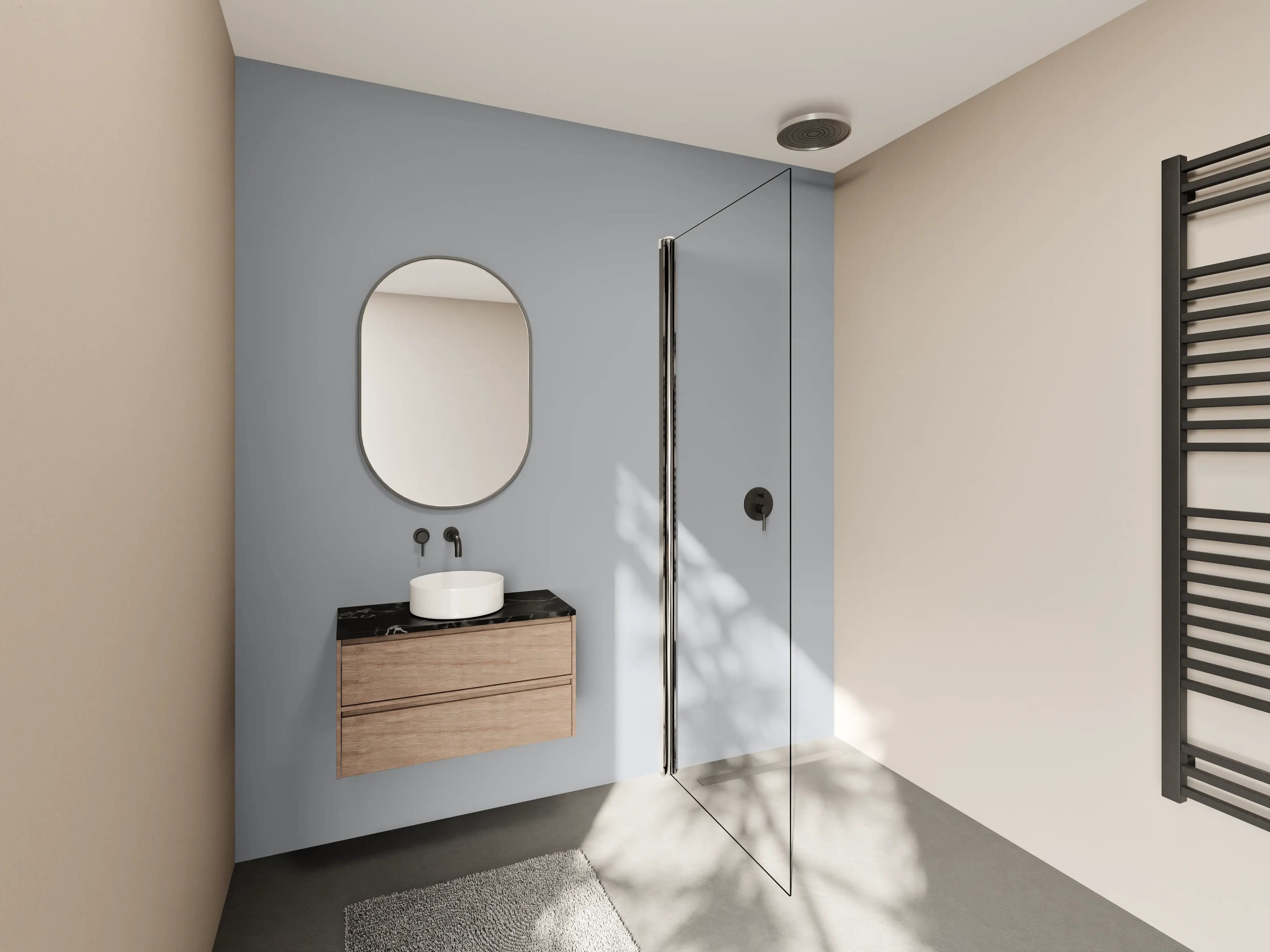 Wandverkleidung Bad - RAL 7040 (Fenstergrau)