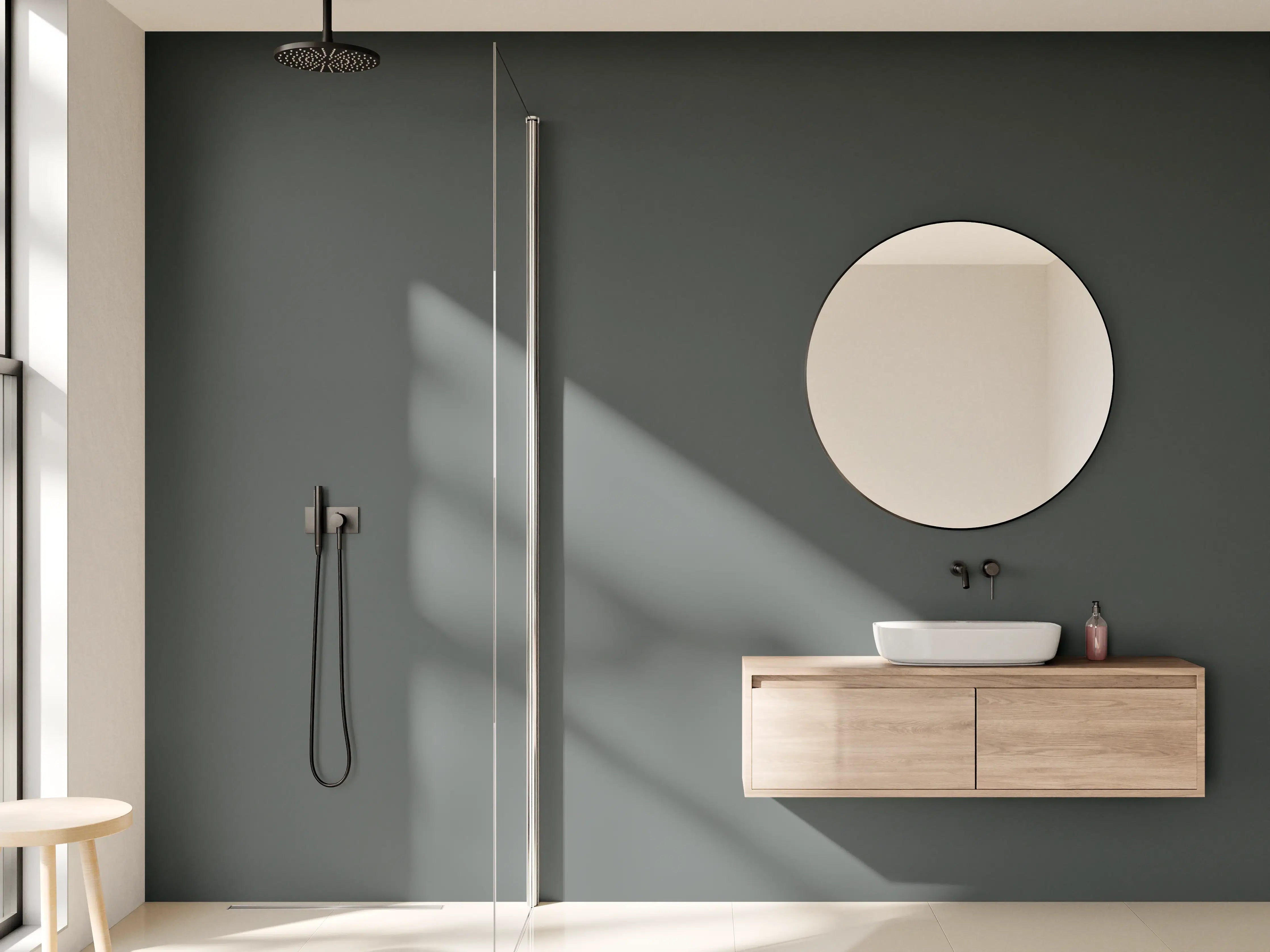 Wandverkleidung Bad - RAL 7043 (Verkehrsgrau B)