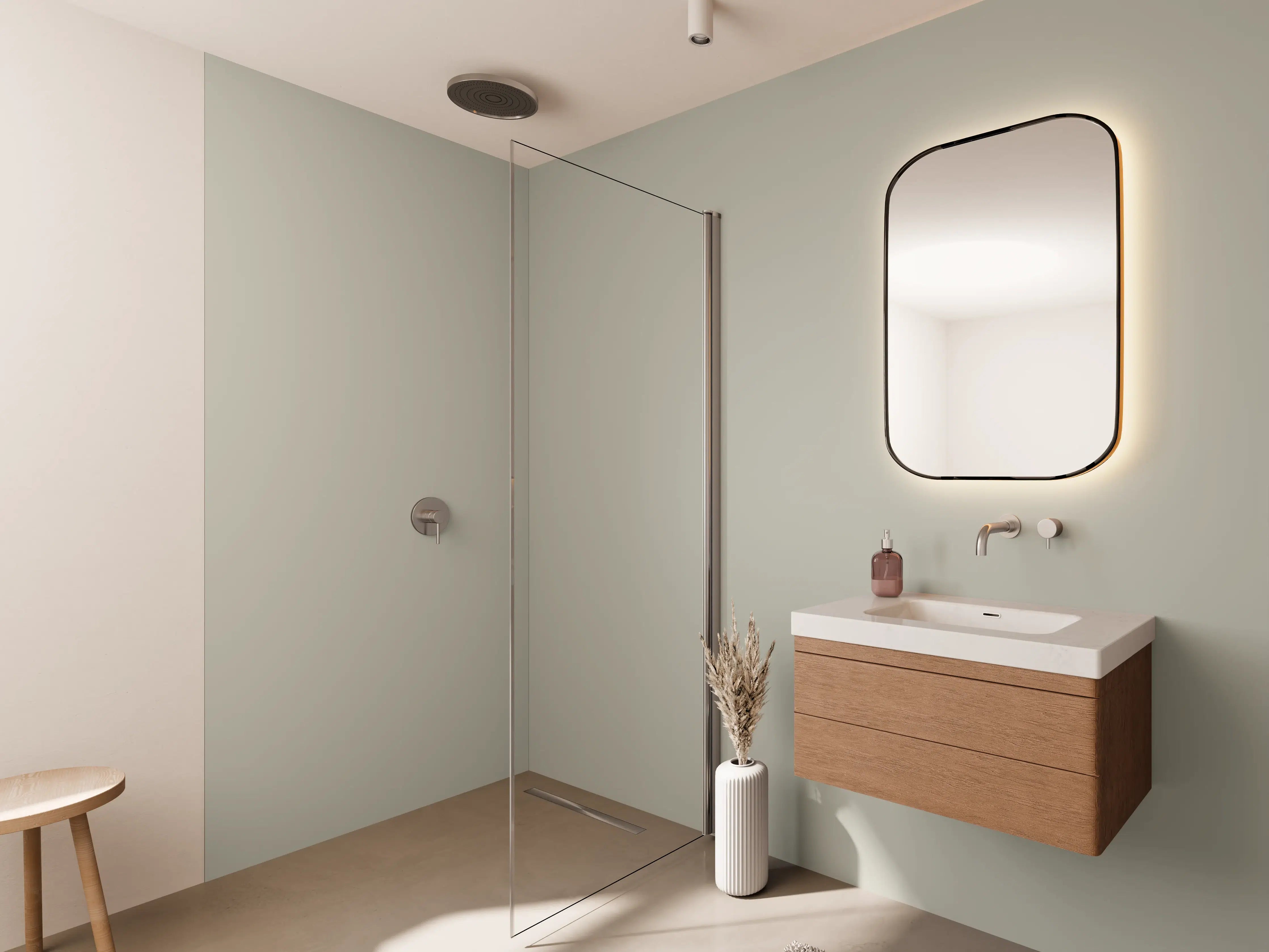 Wandverkleidung Bad - RAL 7044 (Seidengrau)