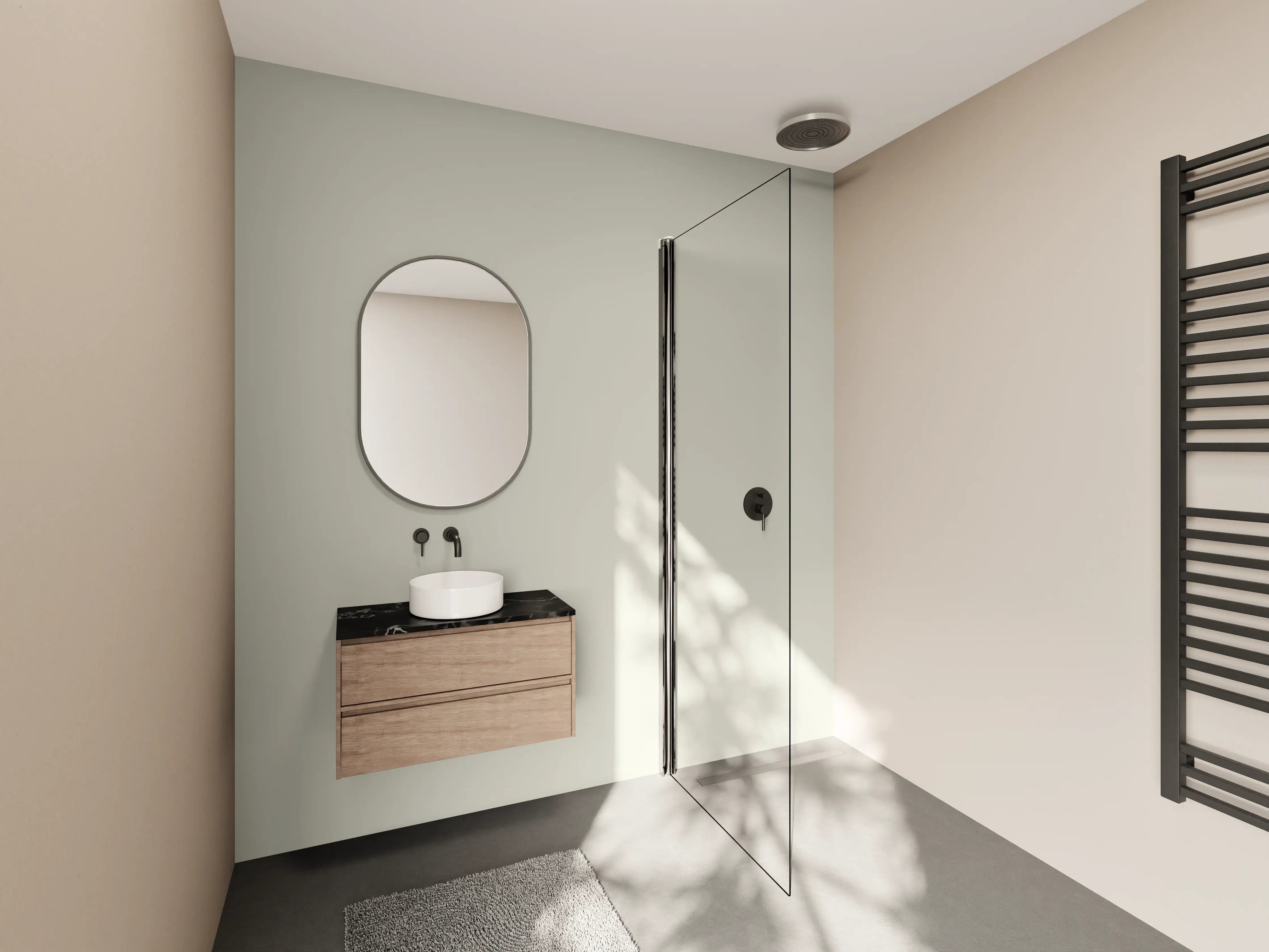 Wandverkleidung Bad - RAL 7044 (Seidengrau)