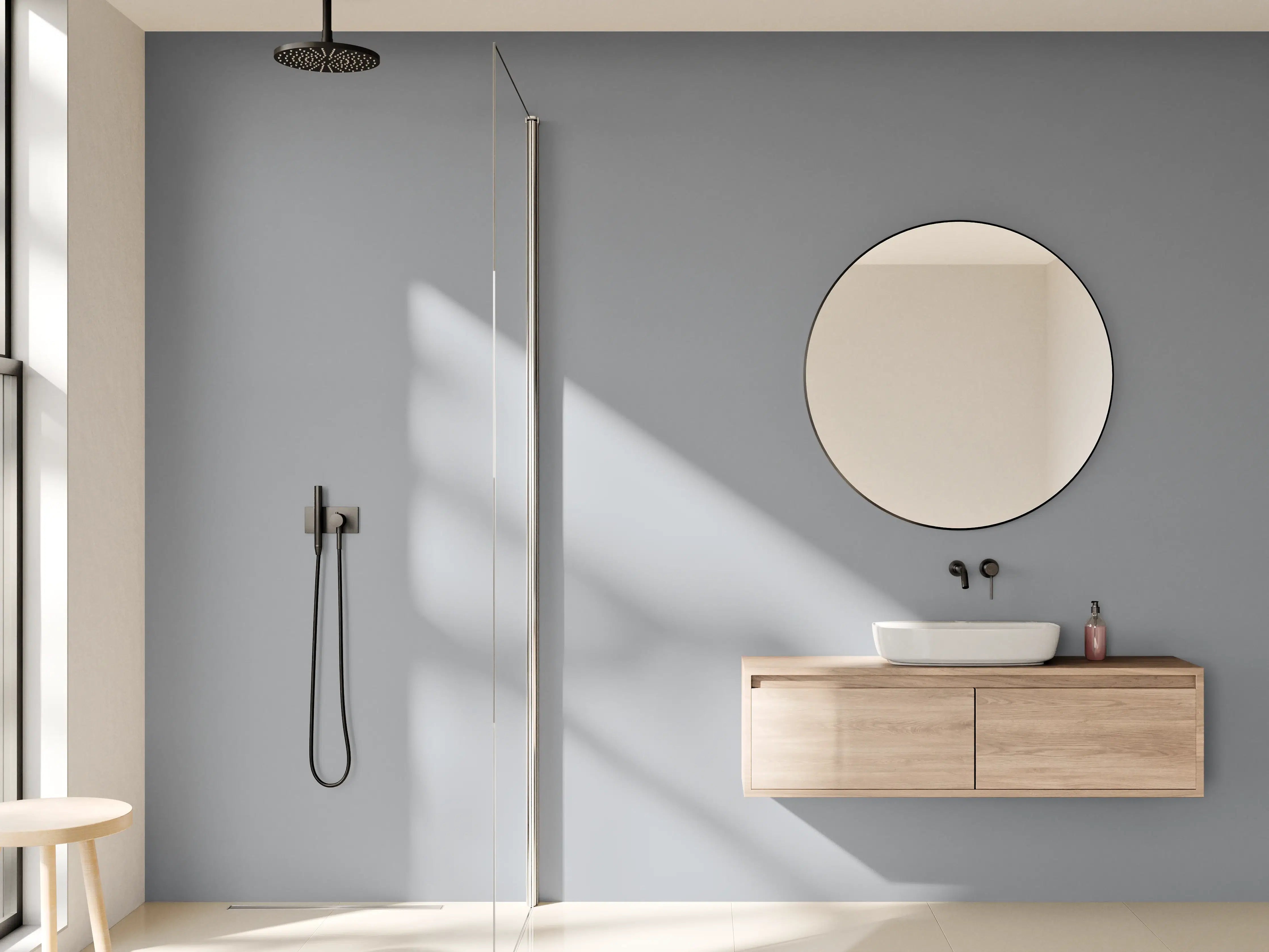 Wandverkleidung Bad - RAL 7045 (Telegrau 1)