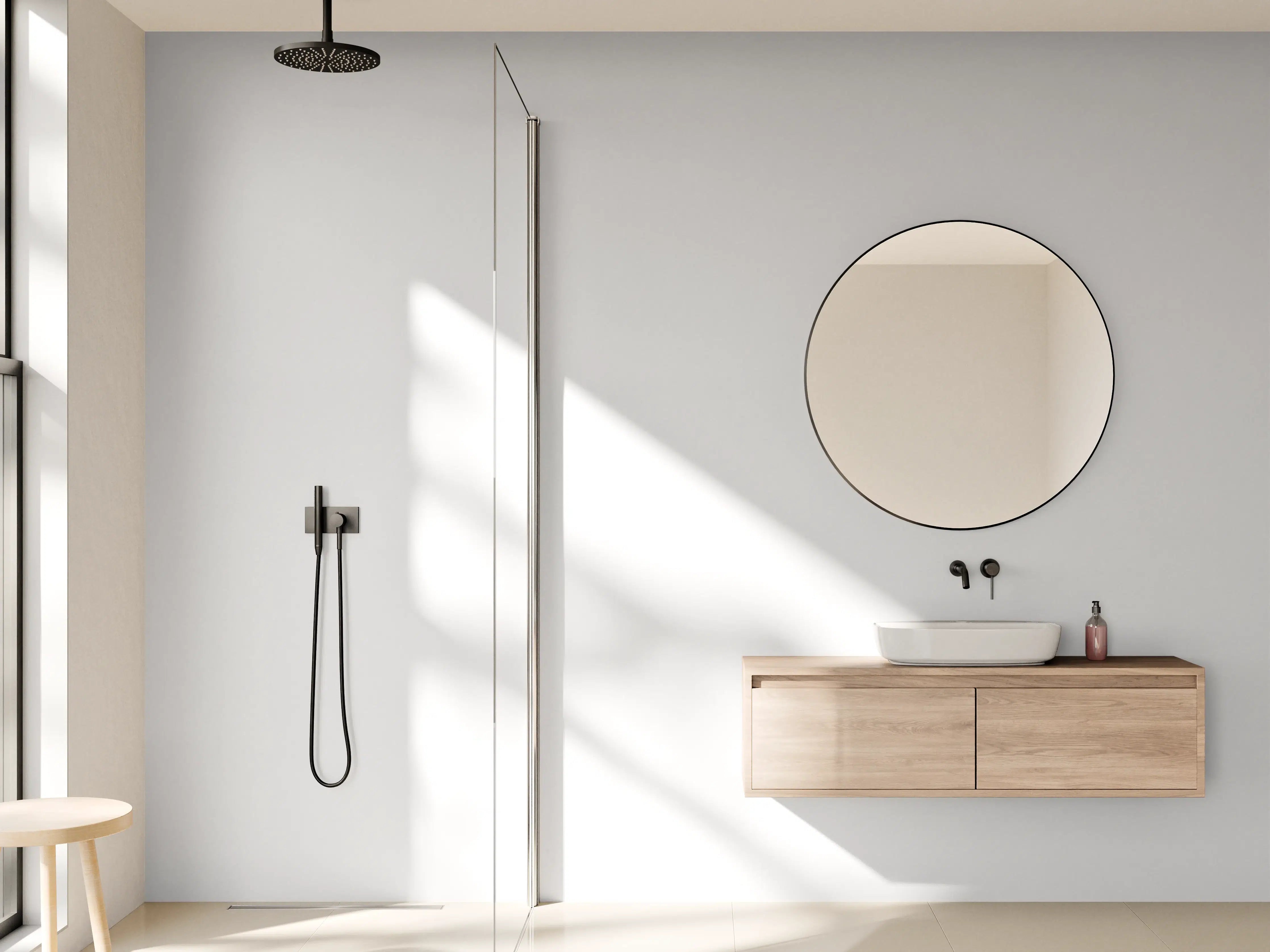 Wandverkleidung Bad - RAL 7047 (Telegrau 4)