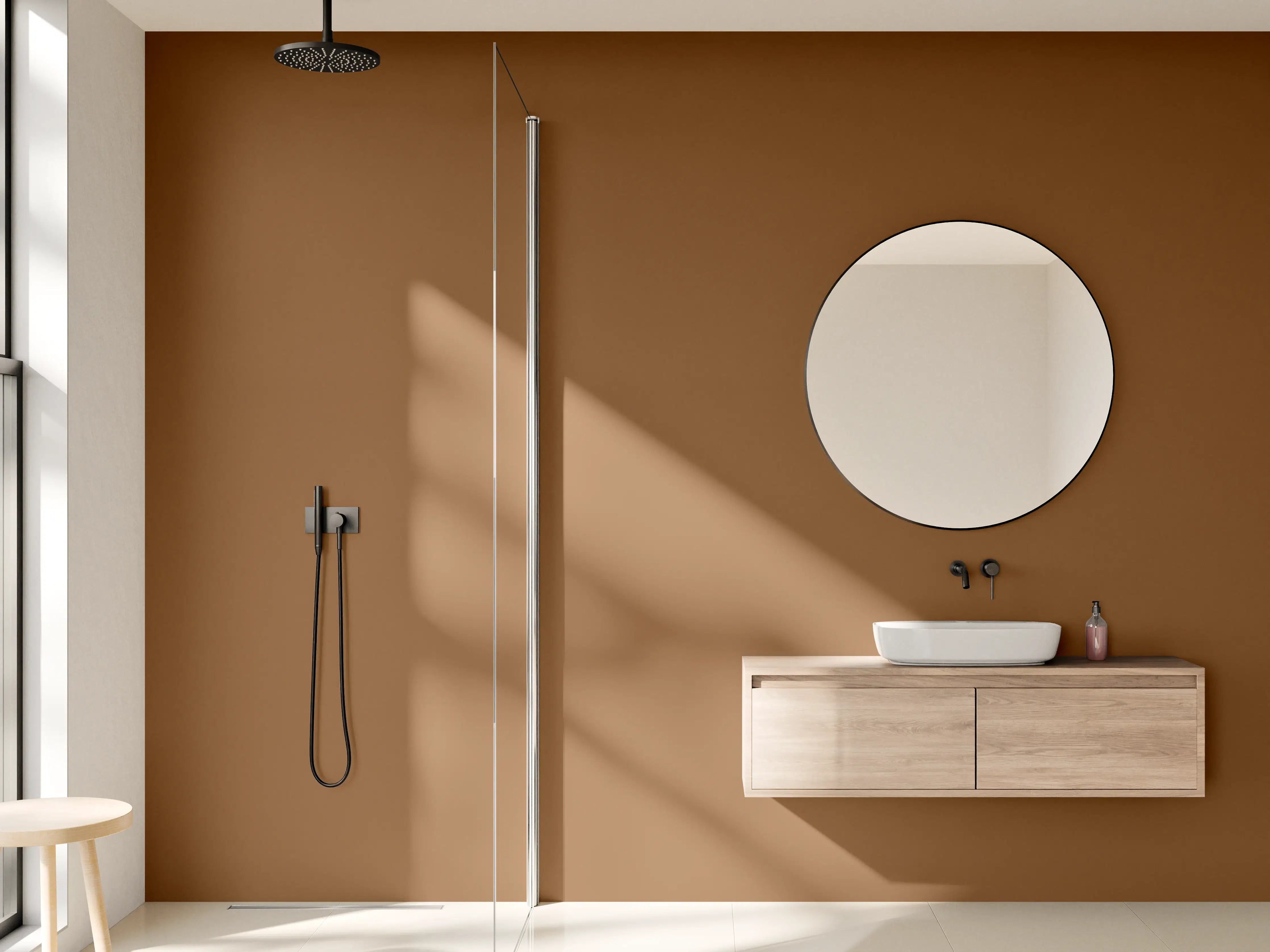 Wandverkleidung Bad - RAL 8003 (Lehm-Braun)