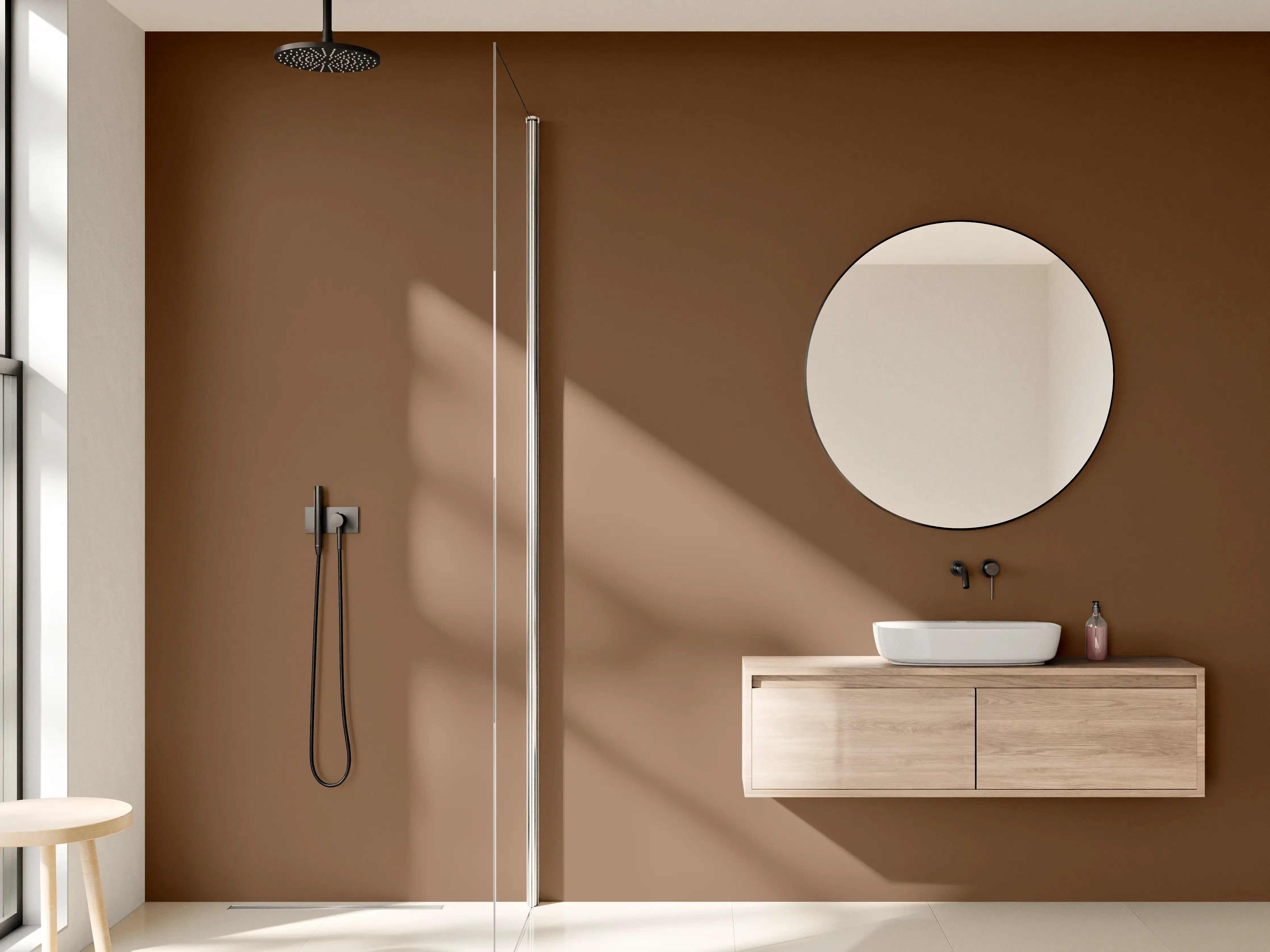 Wandverkleidung Bad - RAL 8007 (Rehbraun)