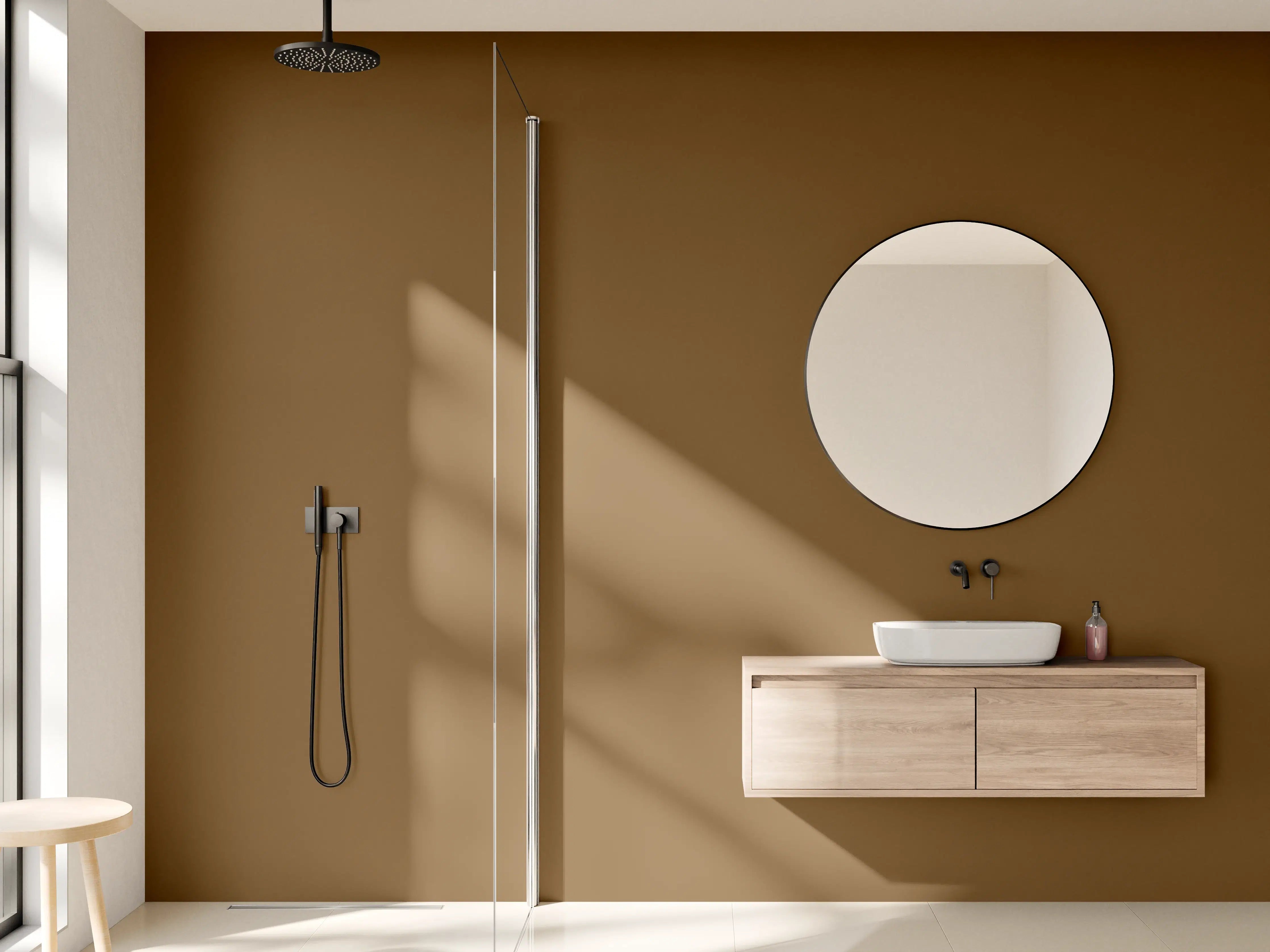 Wandverkleidung Bad - RAL 8008 (Olivbraun)