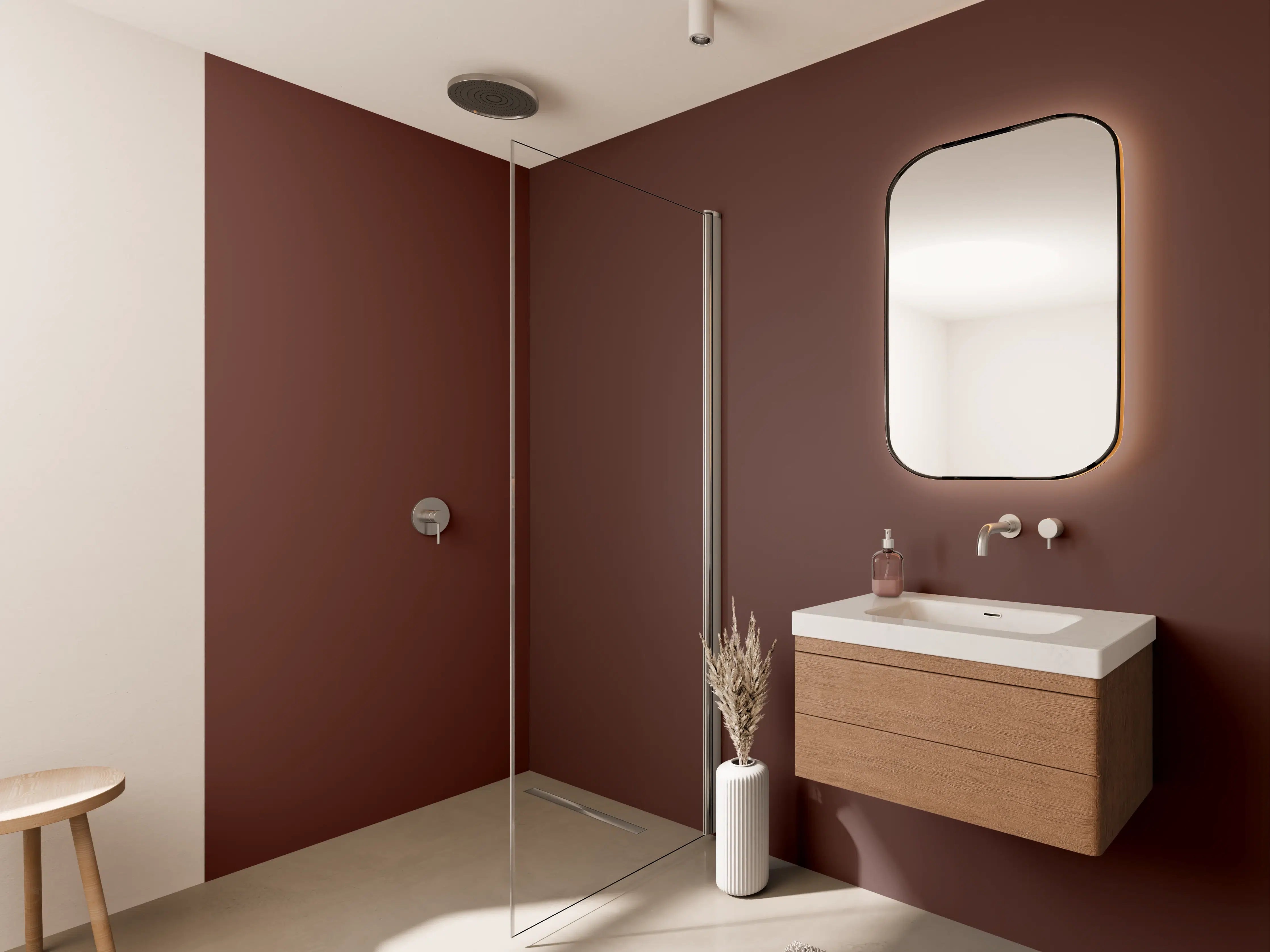 Wandverkleidung Bad - RAL 8015 (Kastanienbraun)