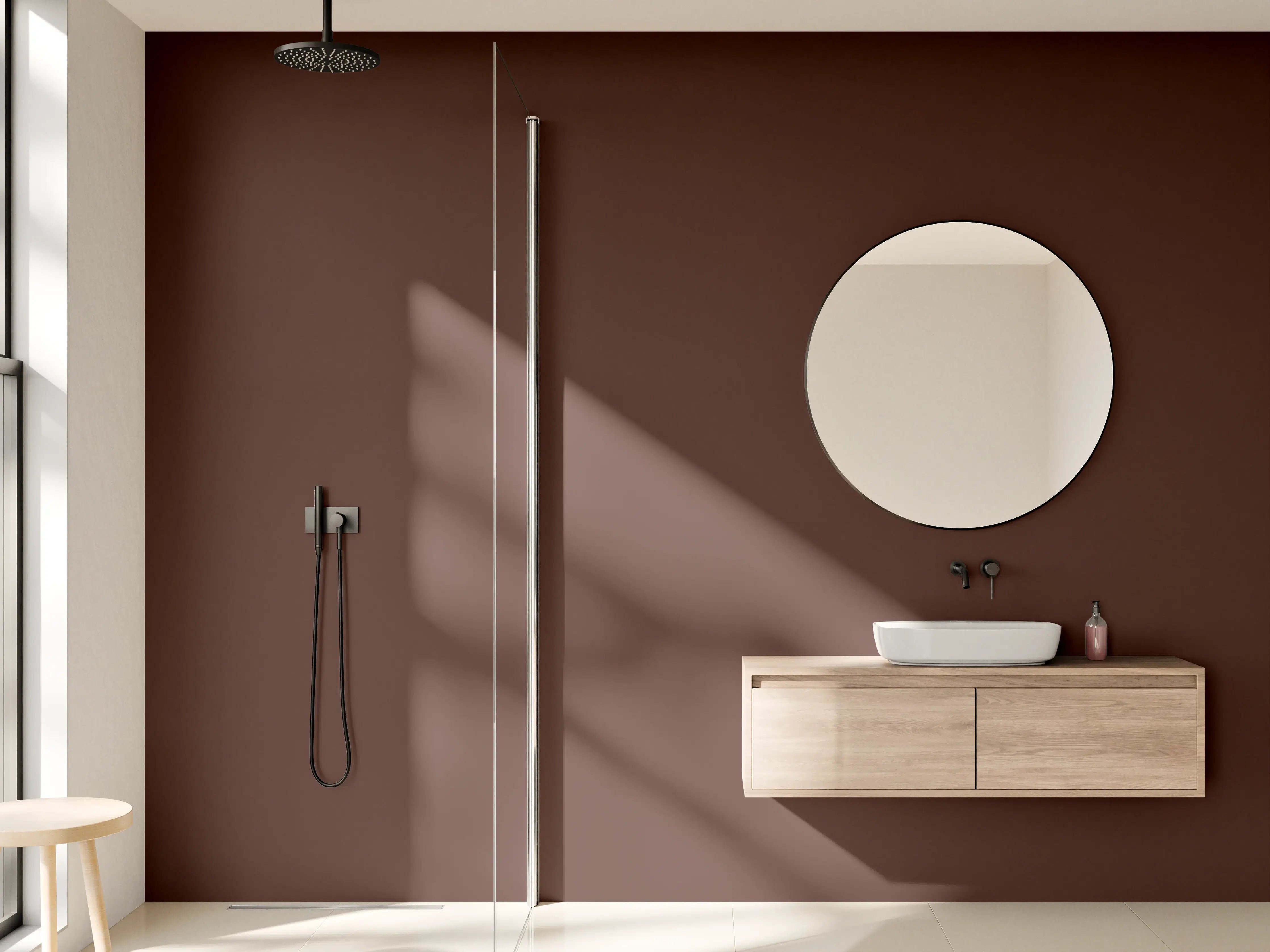 Wandverkleidung Bad - RAL 8016 (Mahagonibraun)