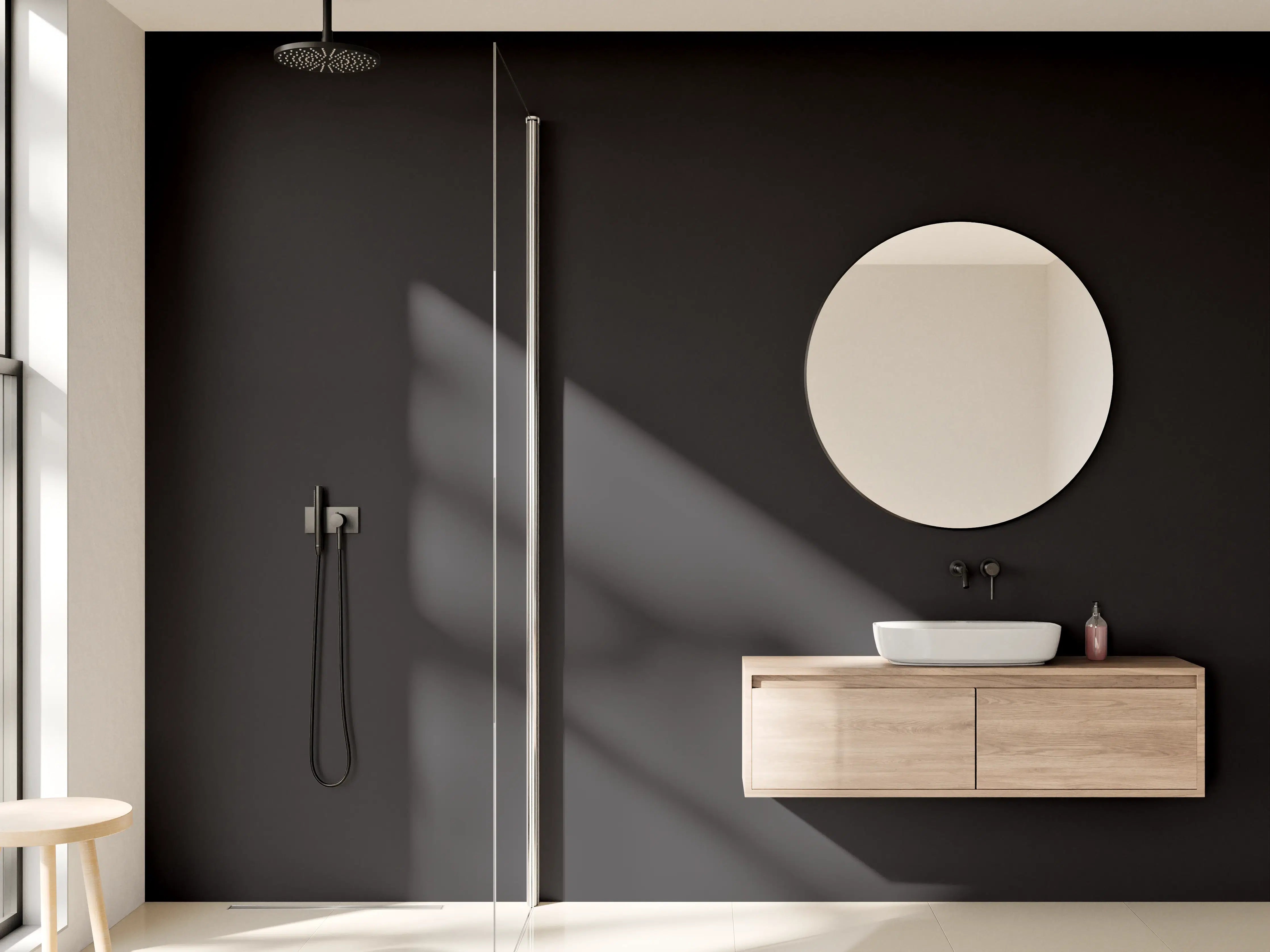 Wandverkleidung Bad - RAL 8022 (Schwarzbraun)