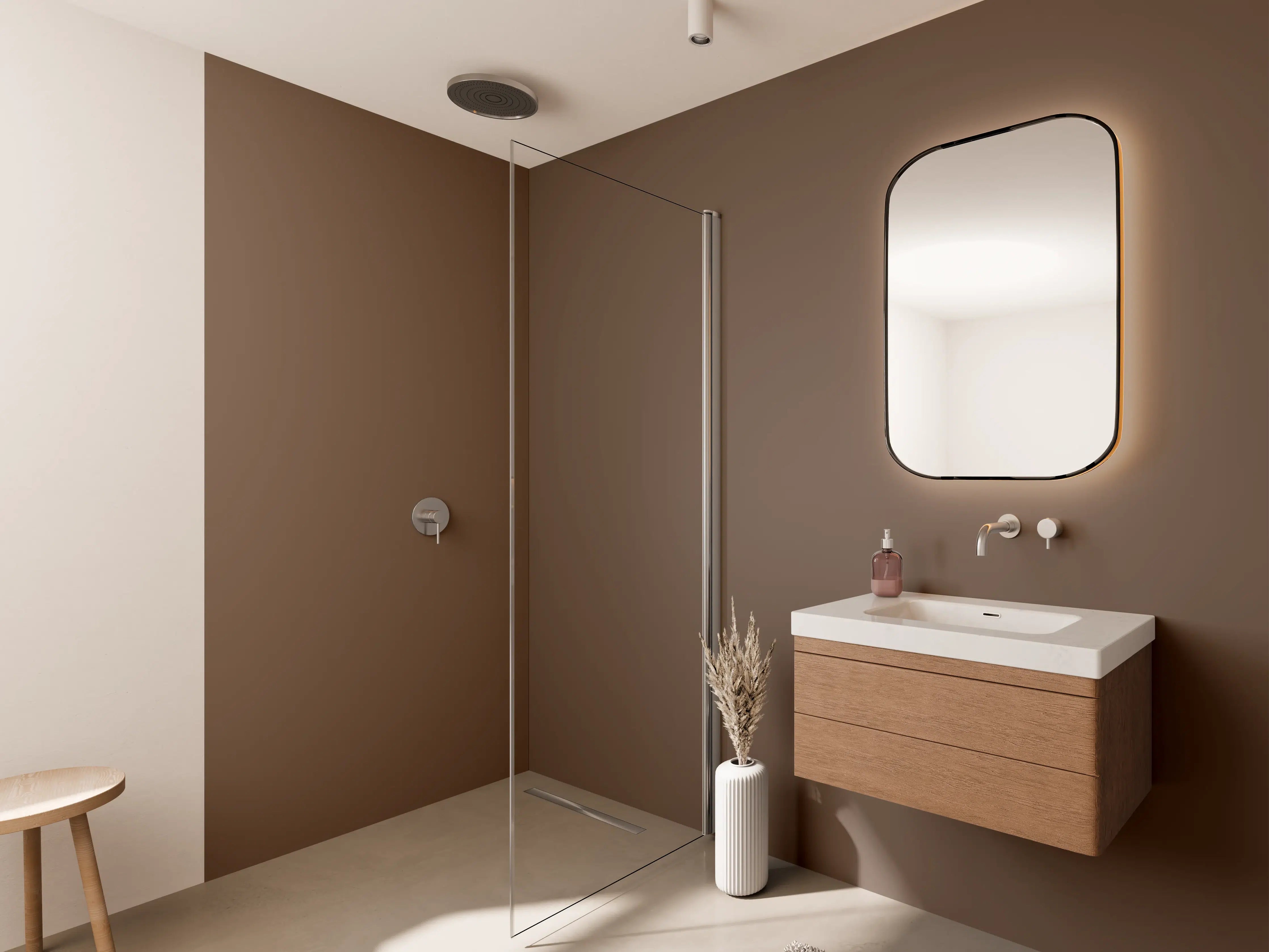 Wandverkleidung Bad - RAL 8025 (Blassbraun)