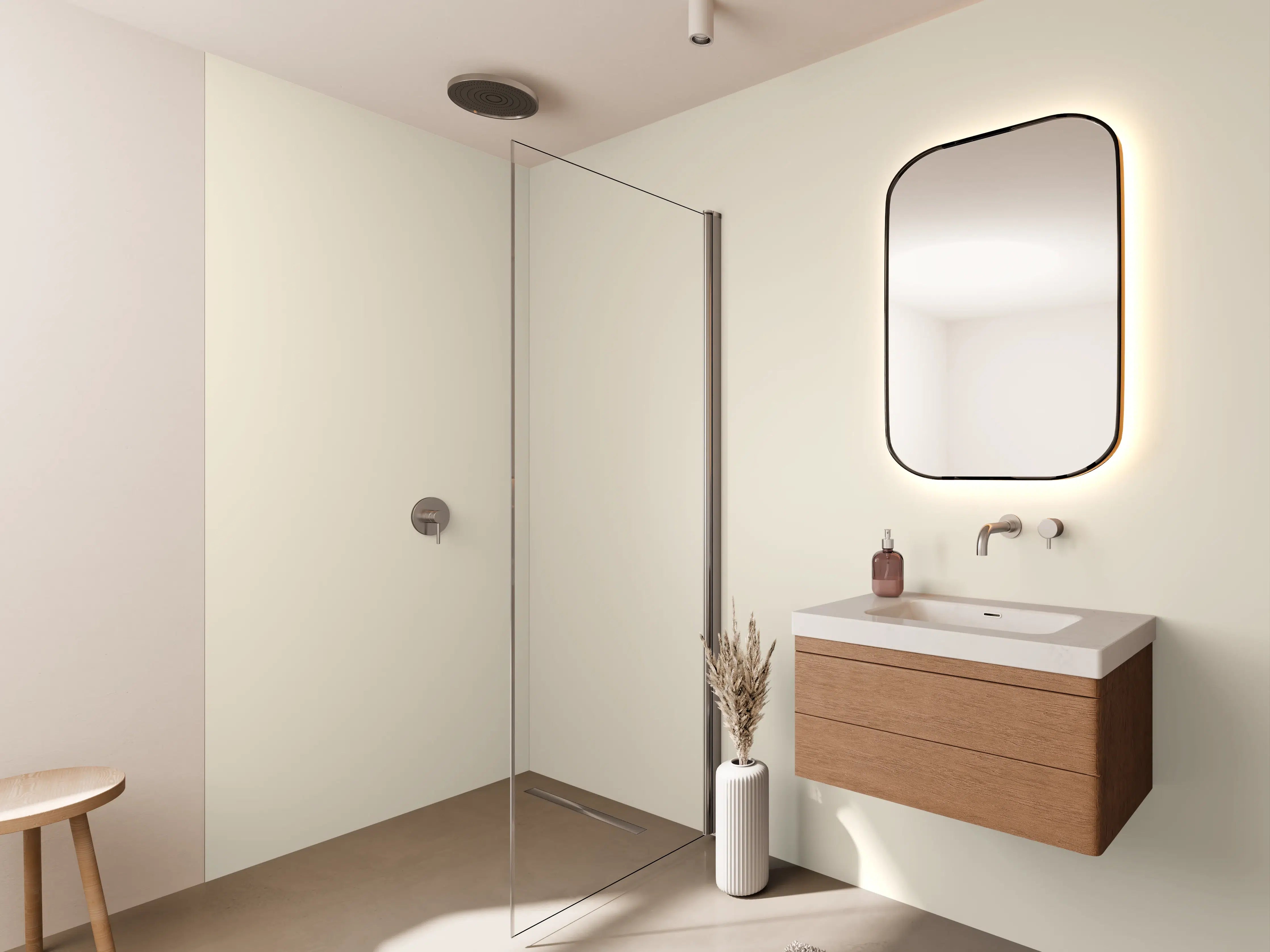 Wandverkleidung Bad - RAL 9001 (Creme)