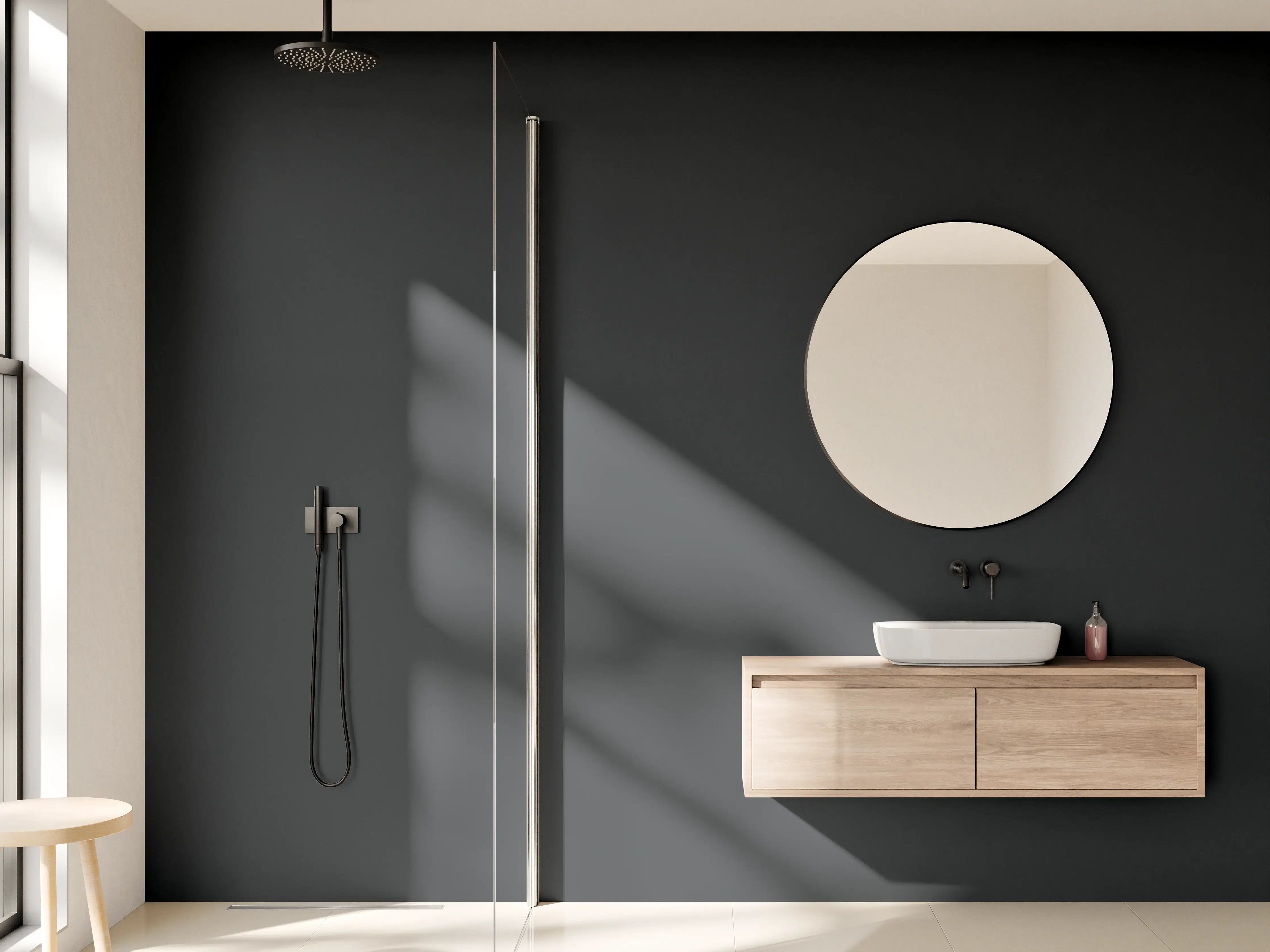 Wandverkleidung Bad - RAL 9017 (Verkehrsschwarz)