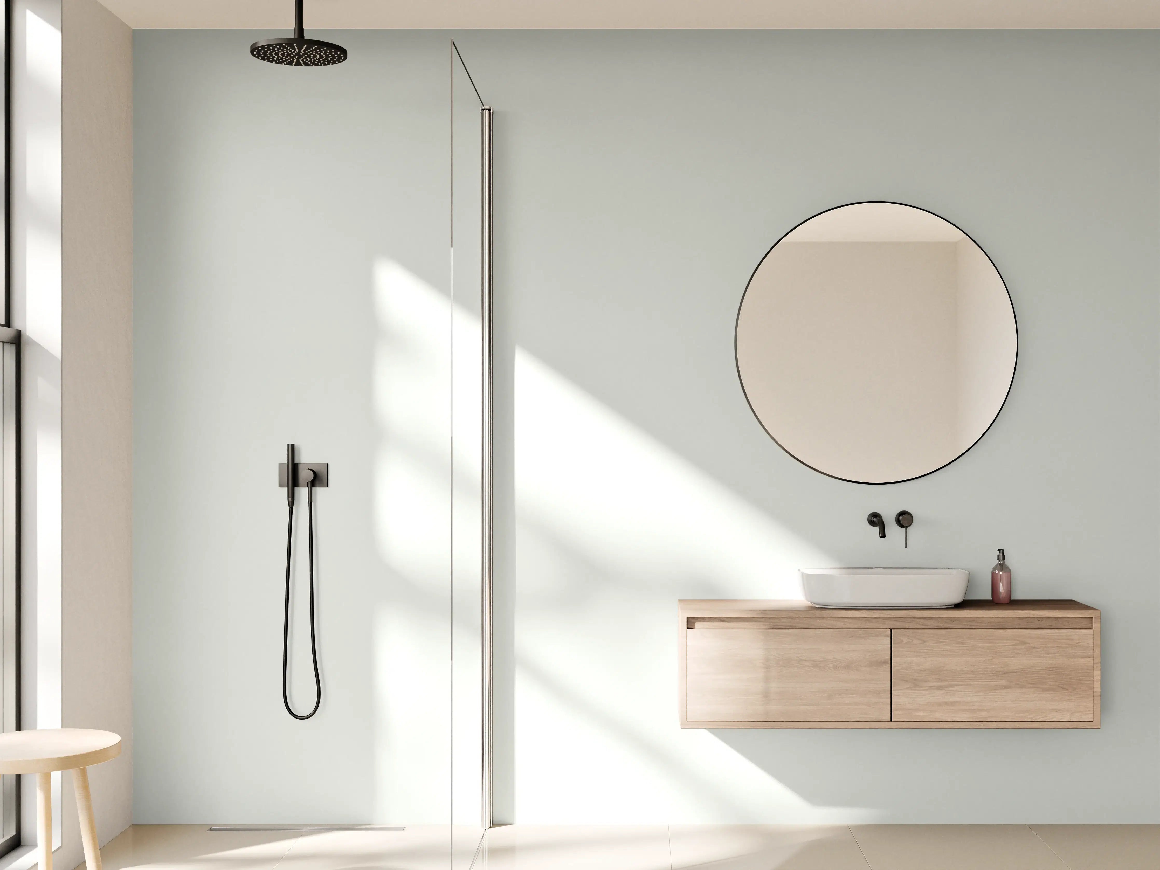 Wandverkleidung Bad - RAL 9018 (Papyrusweiß)