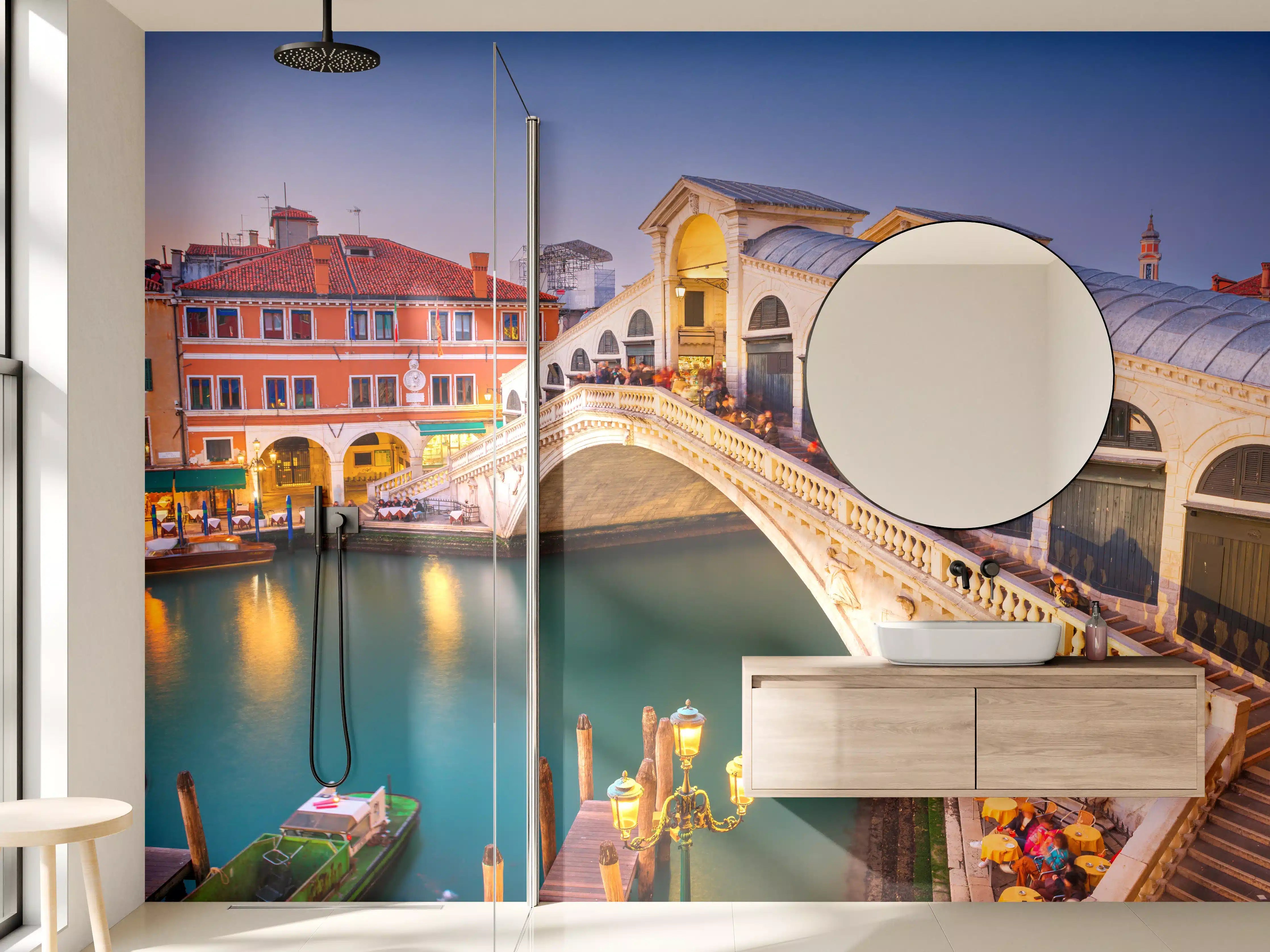 Wandverkleidung Bad - Rialto-Brücke über dem Canal Grande in Venedig