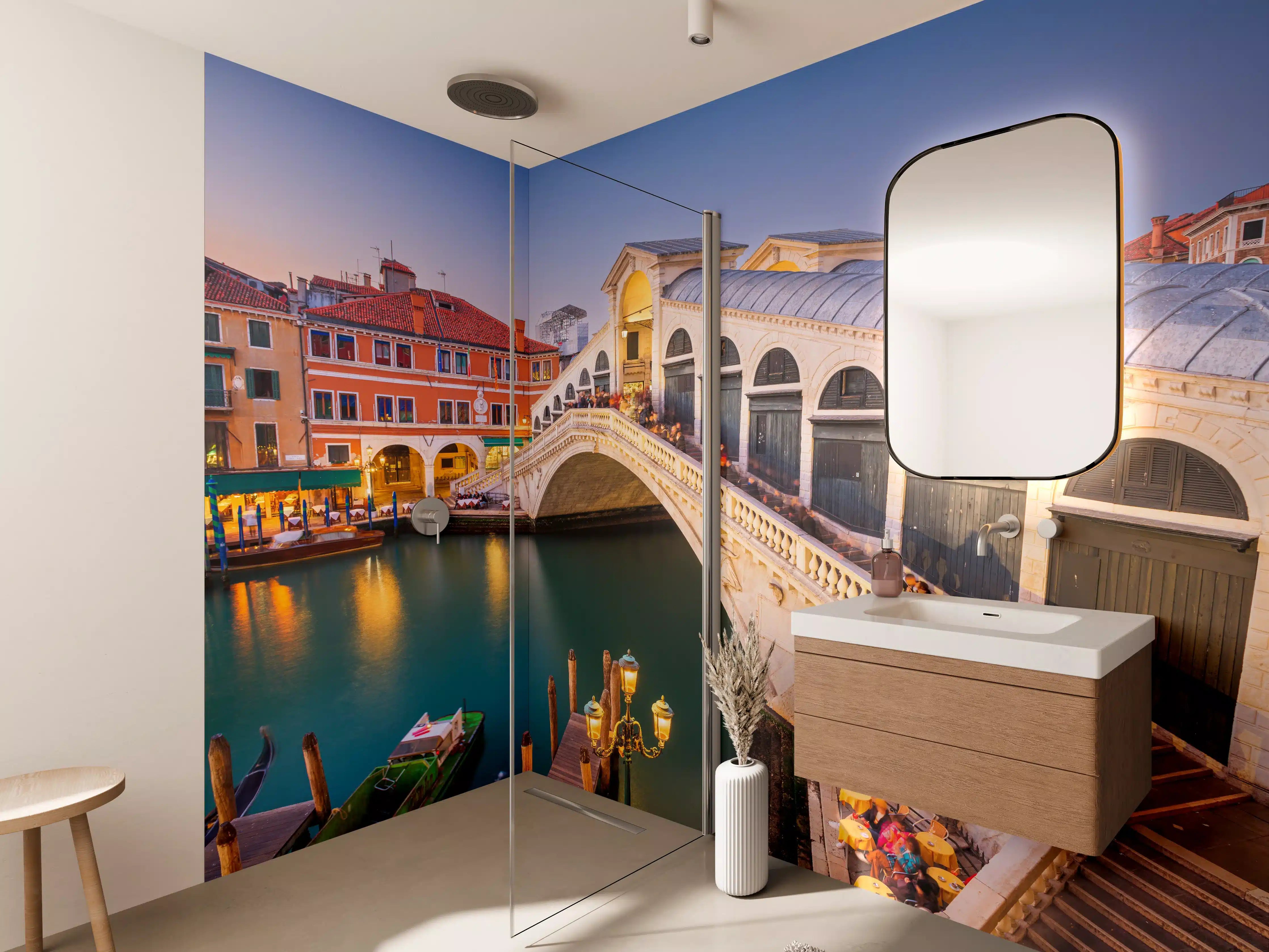 Wandverkleidung Bad - Rialto-Brücke über dem Canal Grande in Venedig