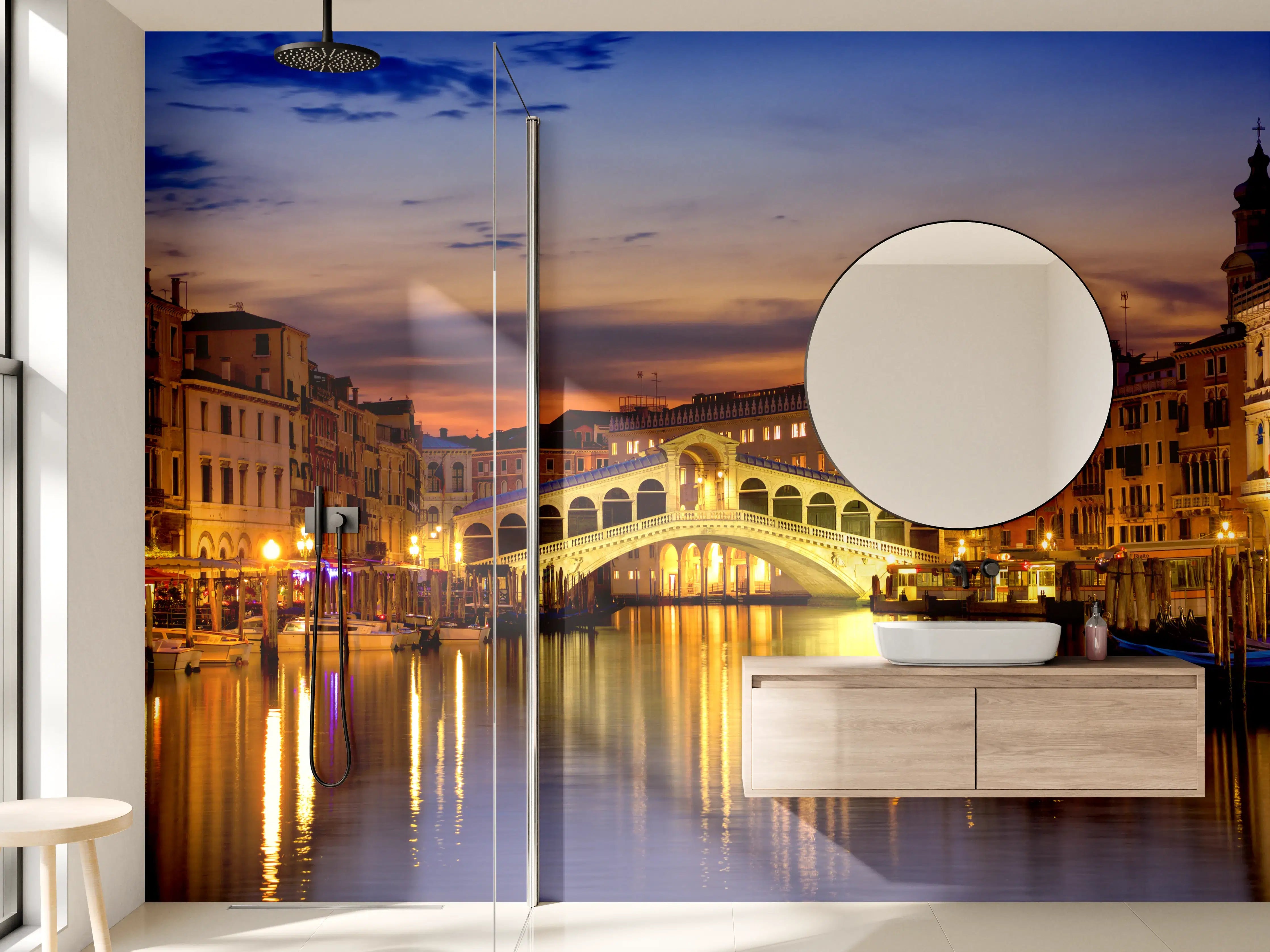 Wandverkleidung Bad - Rialtobrücke in Venedig - Dämmerung