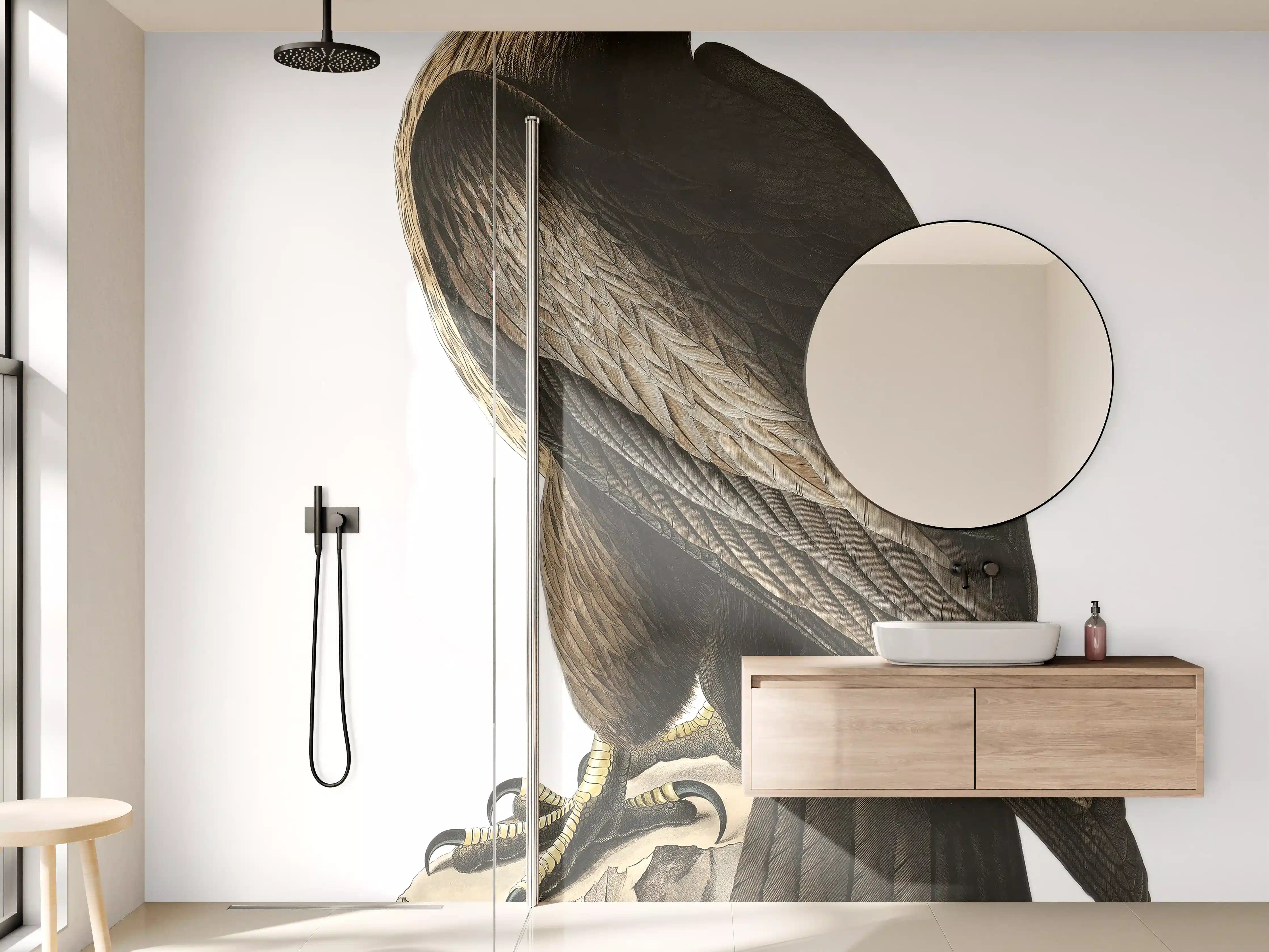 Wandverkleidung Bad - Riesenseeadler Portrait - John James Audubon