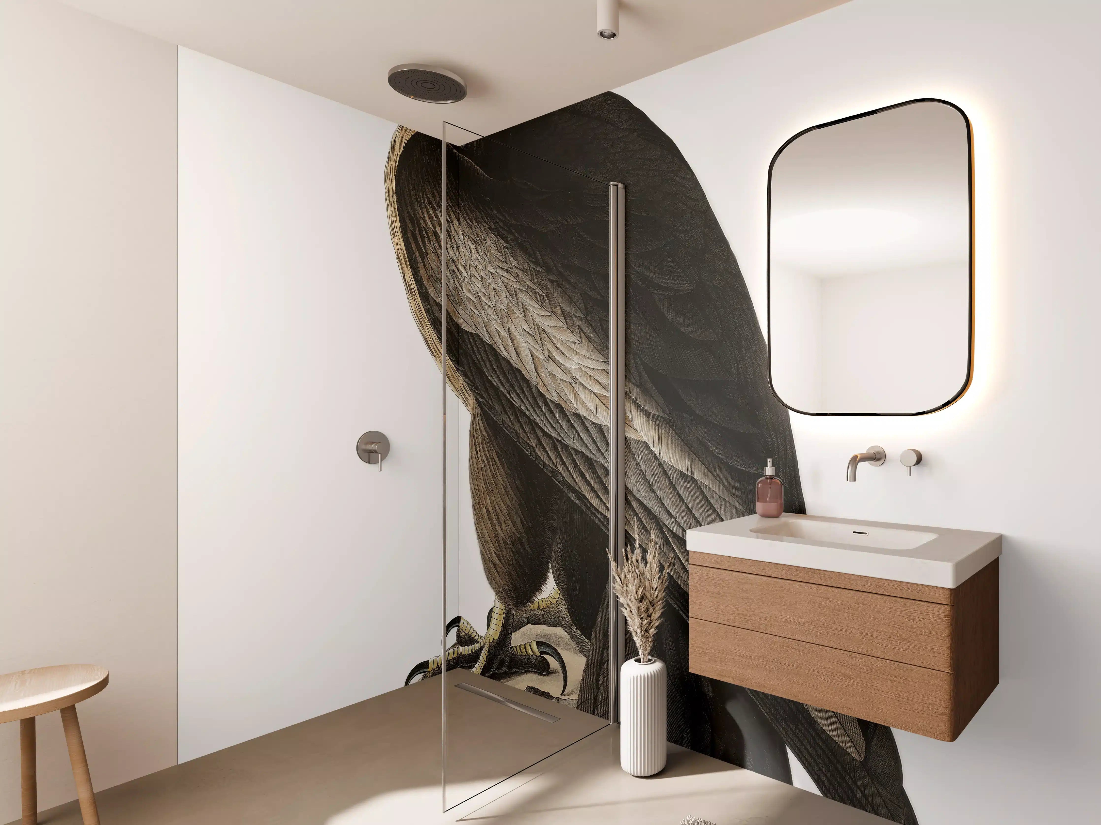 Wandverkleidung Bad - Riesenseeadler Portrait - John James Audubon
