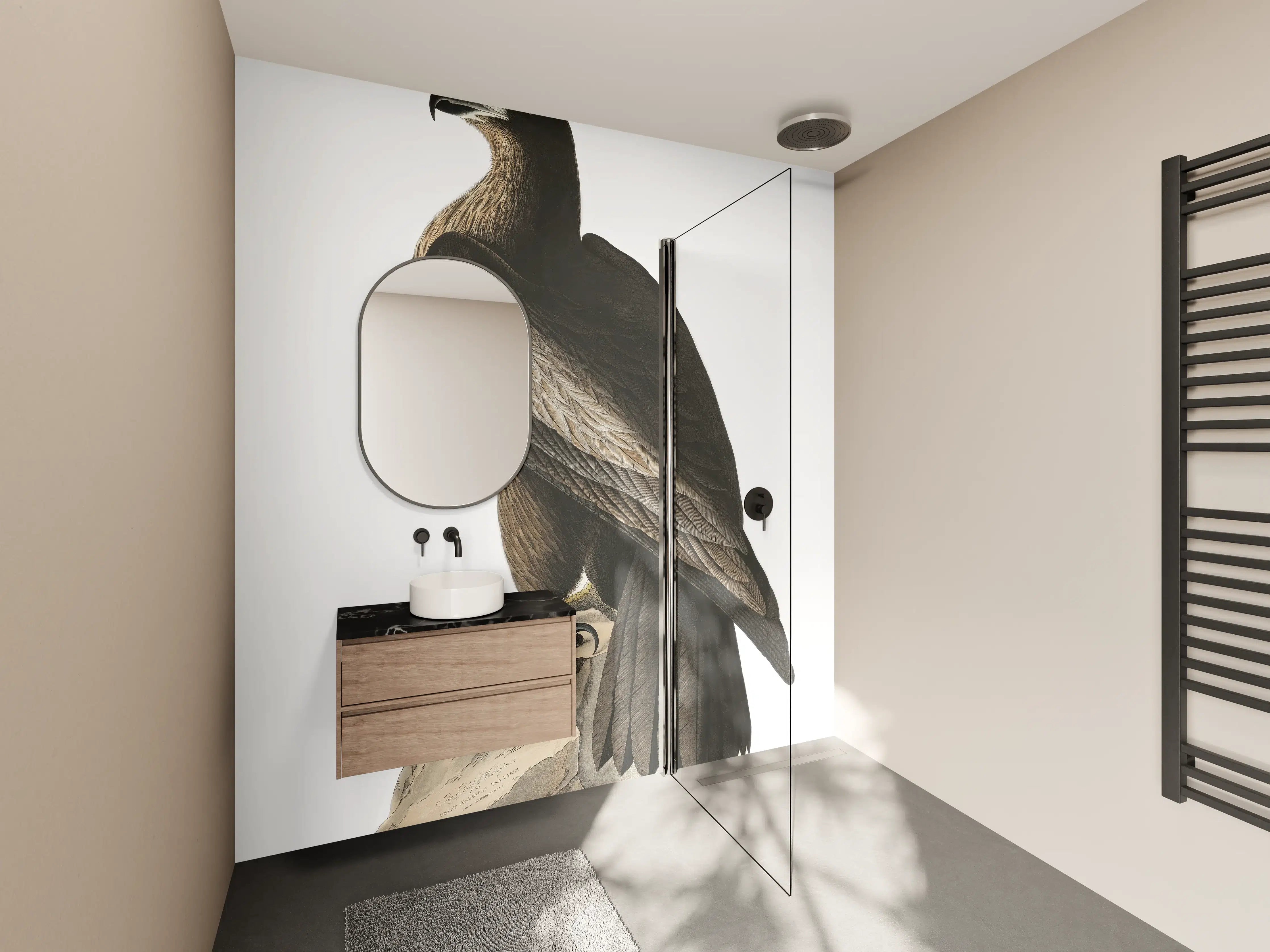 Wandverkleidung Bad - Riesenseeadler Portrait - John James Audubon