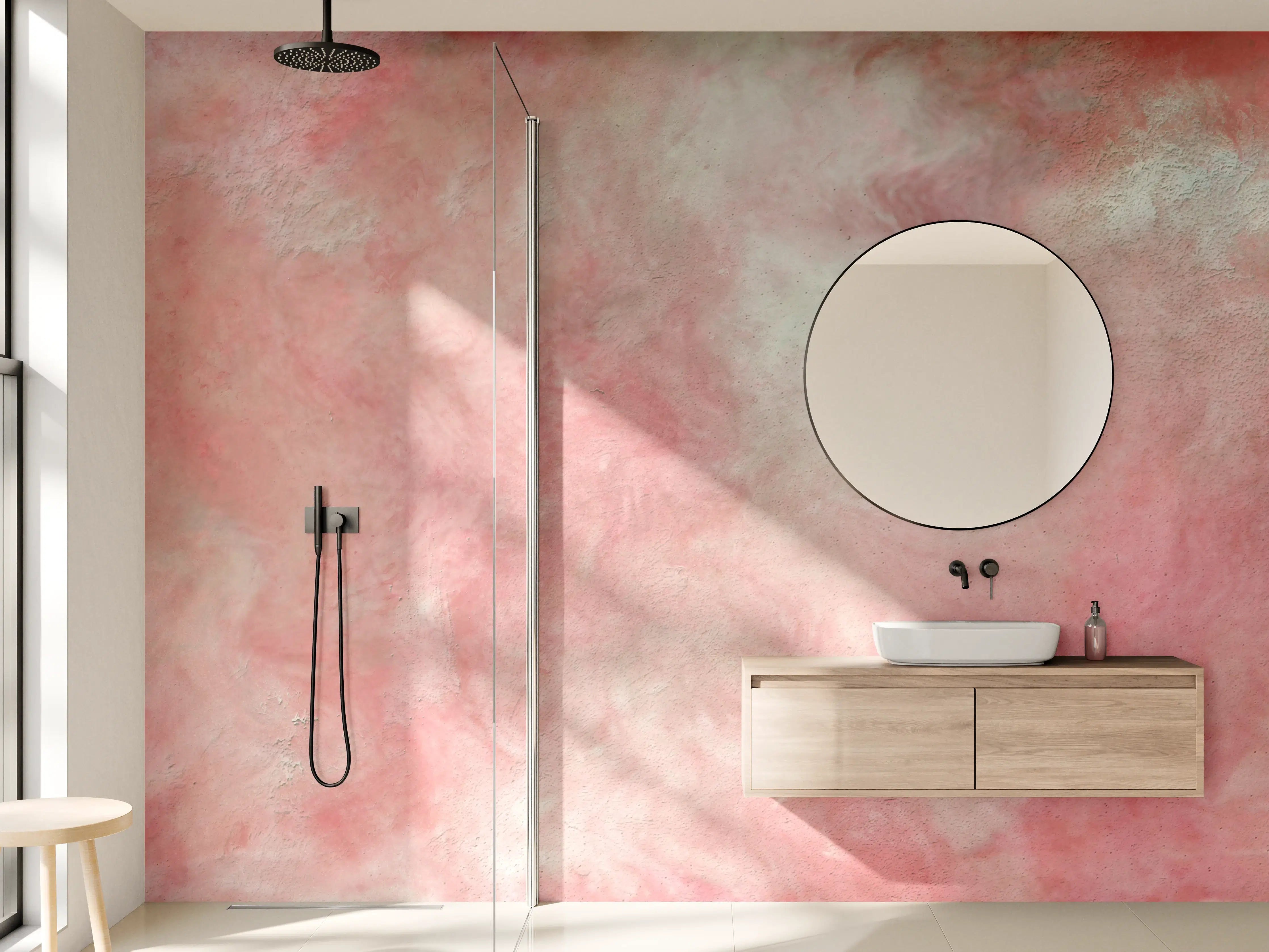 Wandverkleidung Bad - Rosa Marble Textur