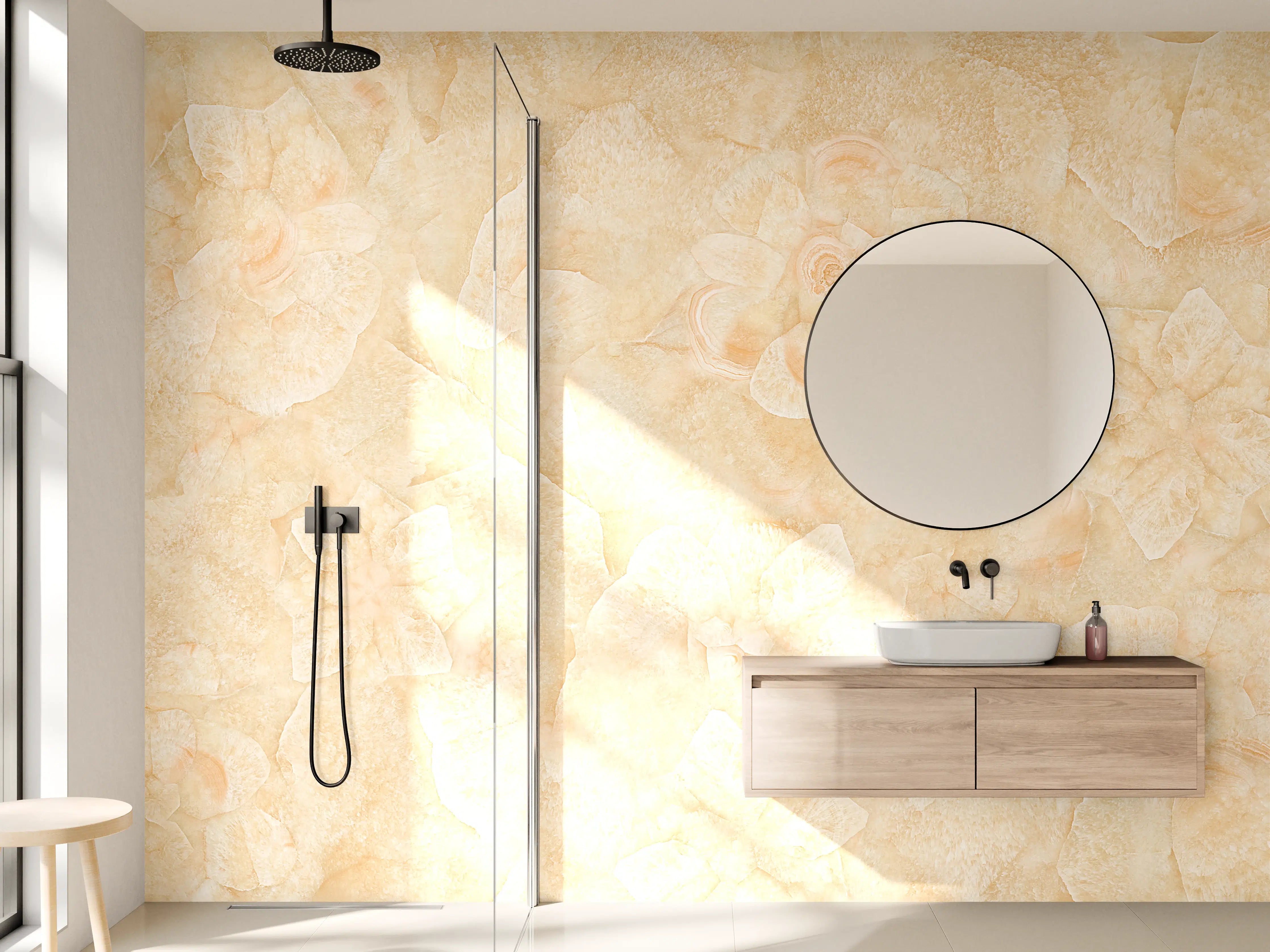 Wandverkleidung Bad - Rosa Marmorstein Textur