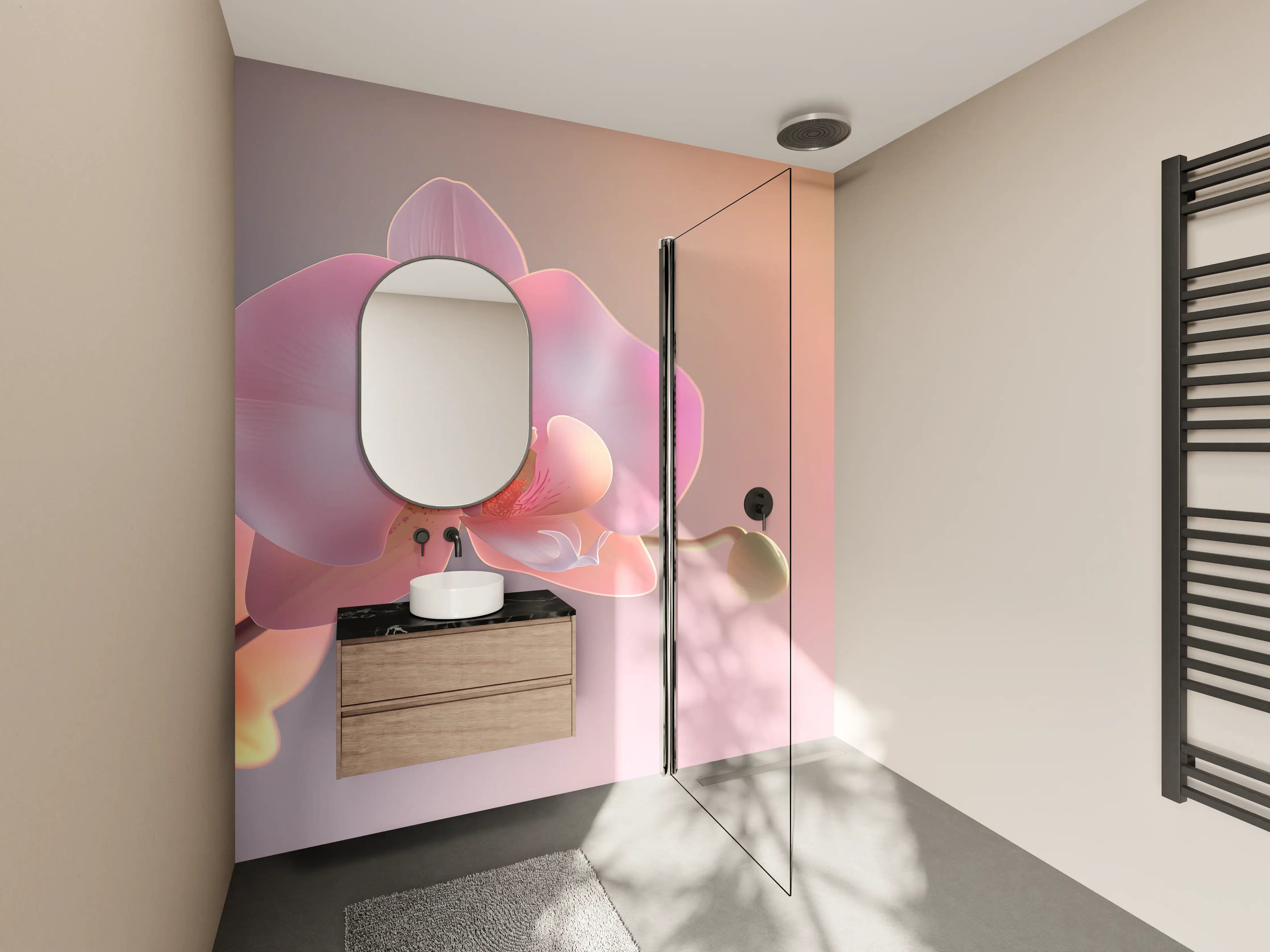 Wandverkleidung Bad - Rosa Orchidee Pastellhintergrund