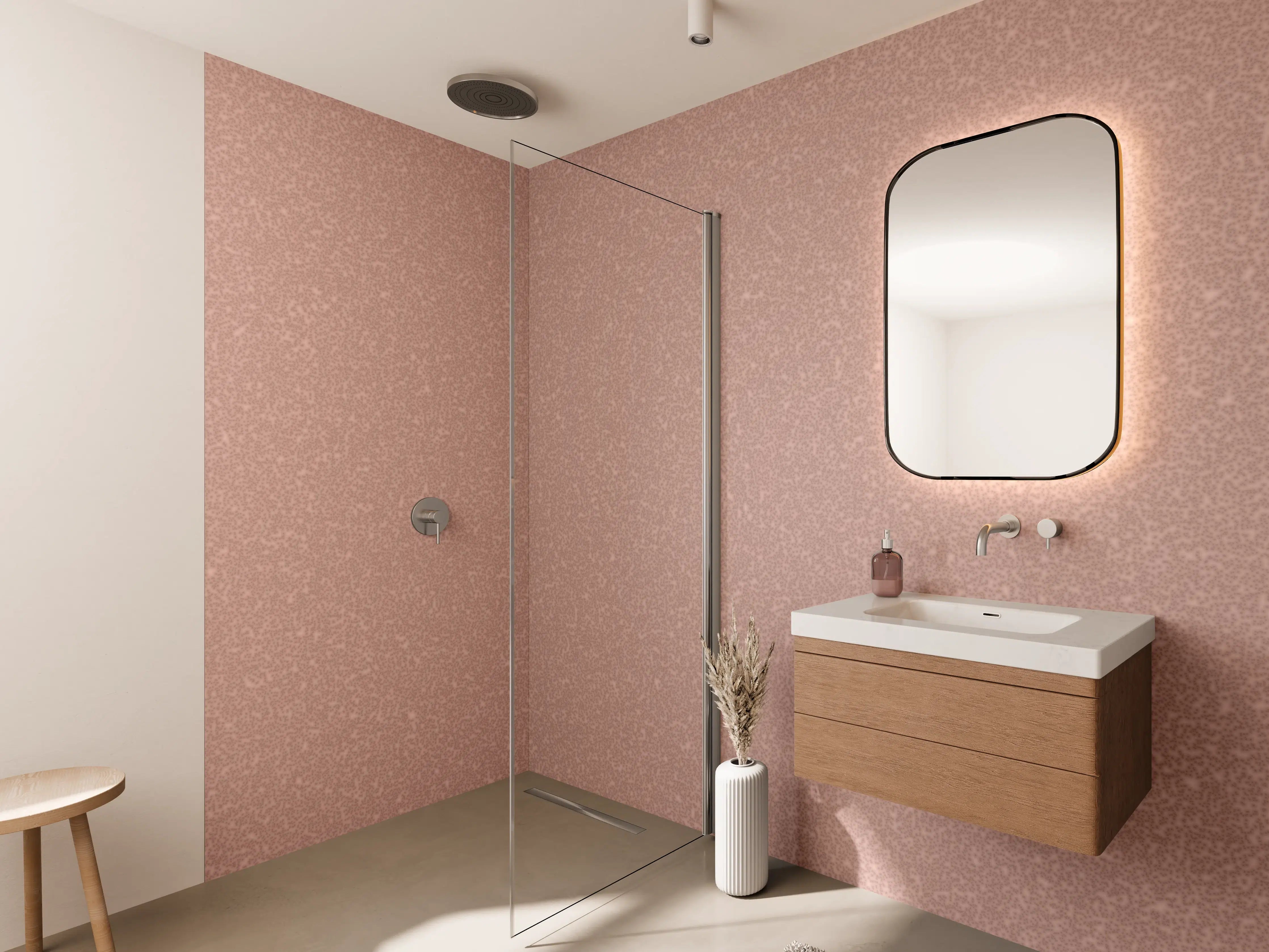 Wandverkleidung Bad - Rosa Wandtextur - Korallenfarbe