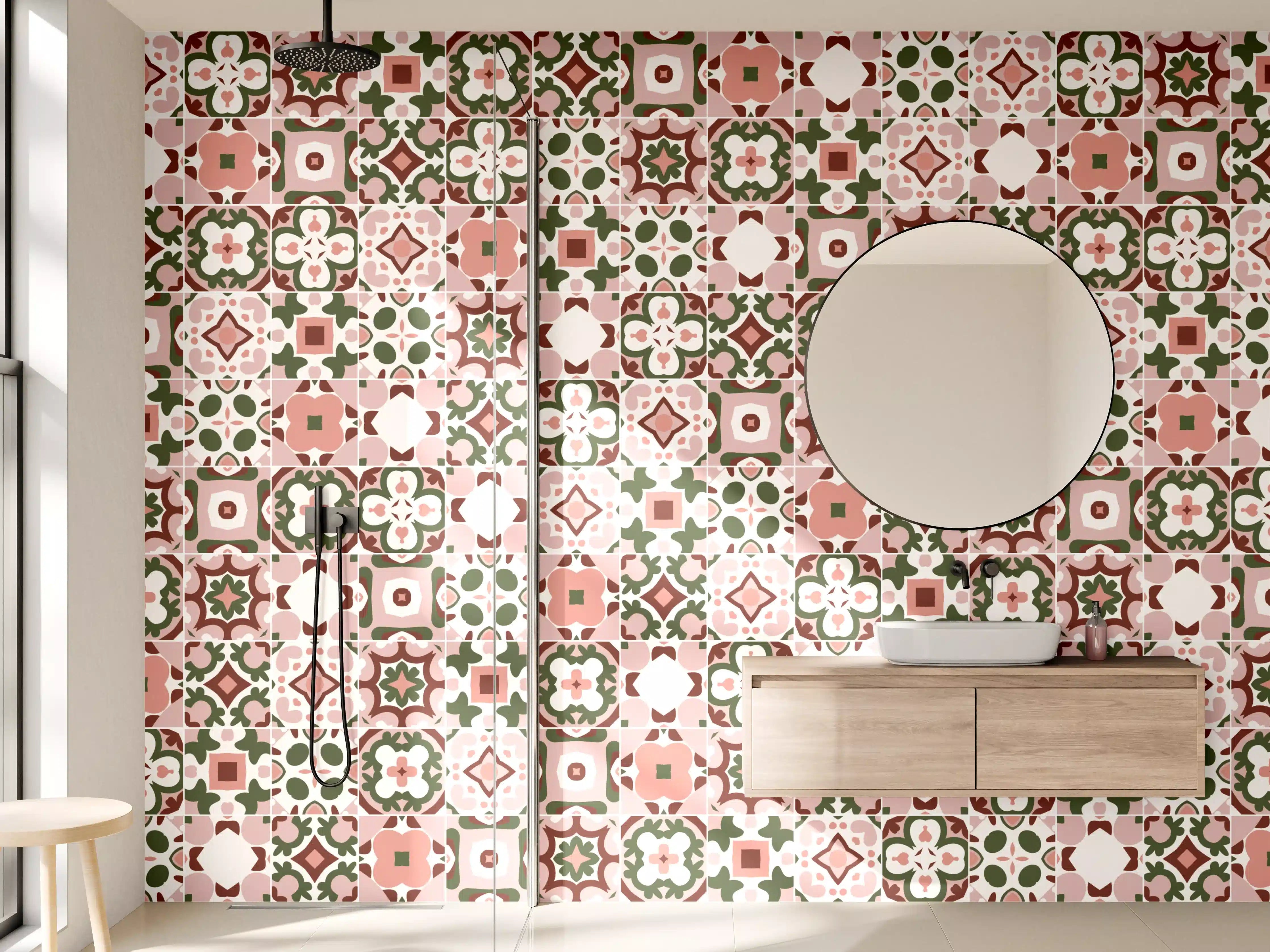 Wandverkleidung Bad - Rosé-Goldenes Mosaikmuster