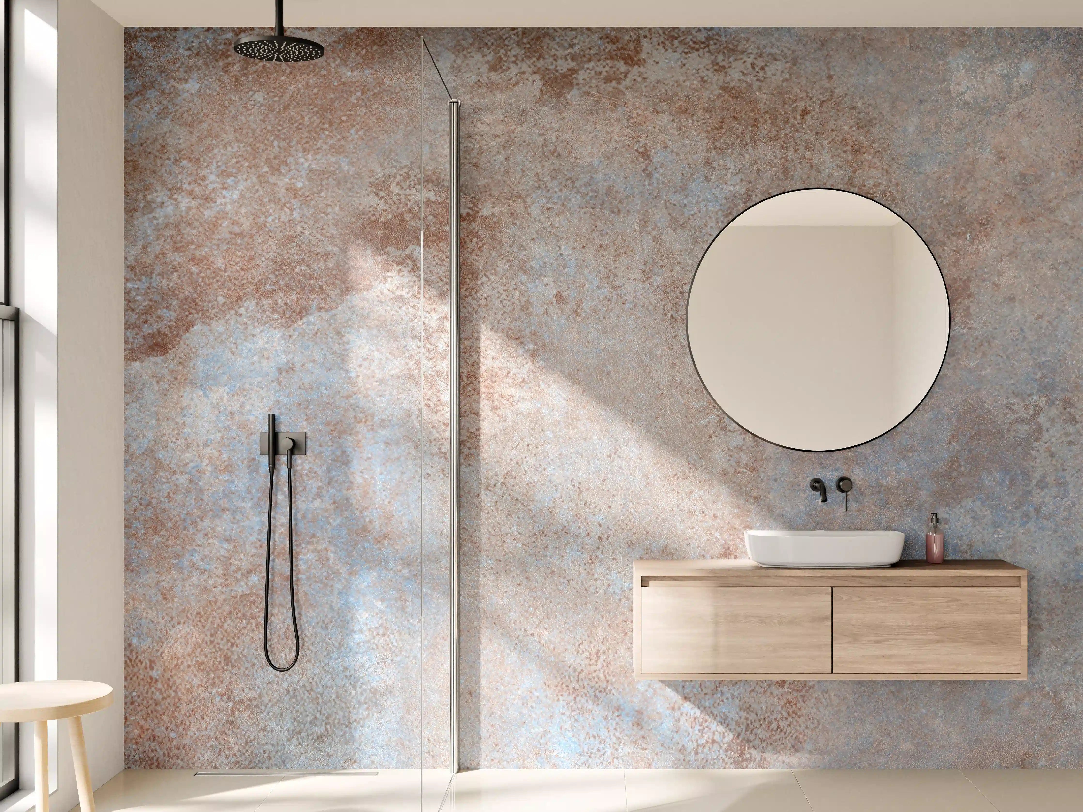 Wandverkleidung Bad - Rostige Metallplatte