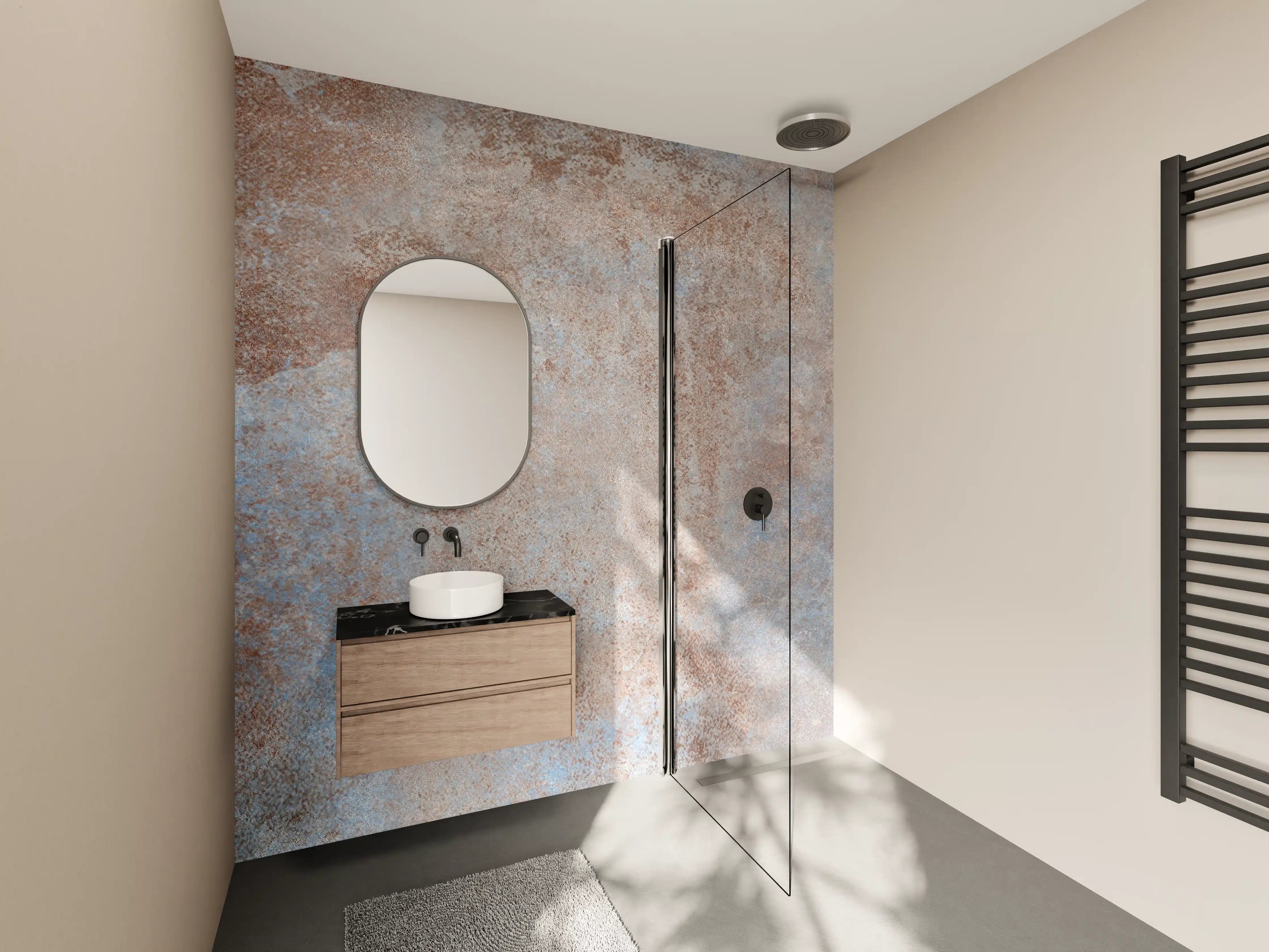 Wandverkleidung Bad - Rostige Metallplatte