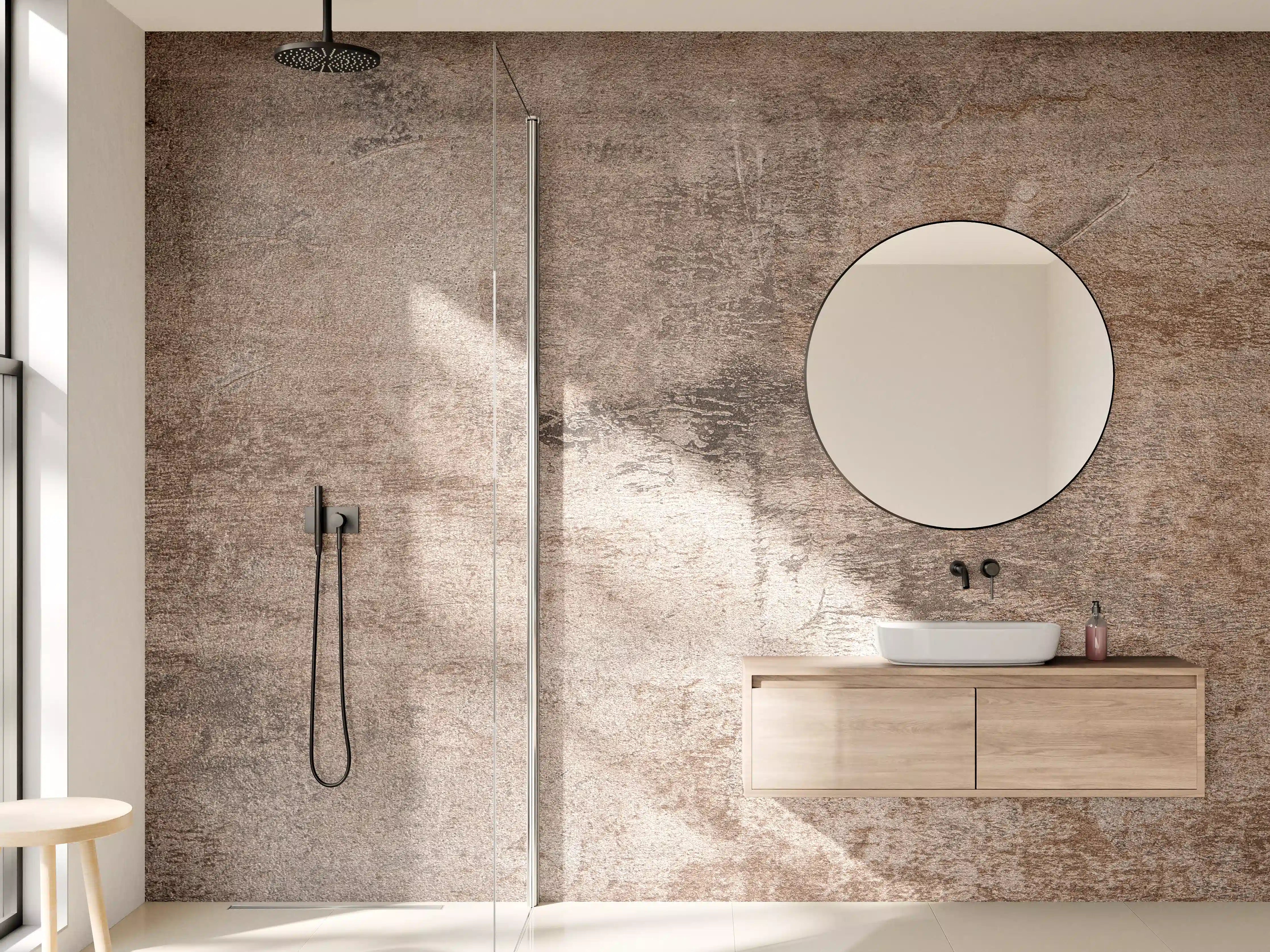 Wandverkleidung Bad - Rostige Stahl-Struktur