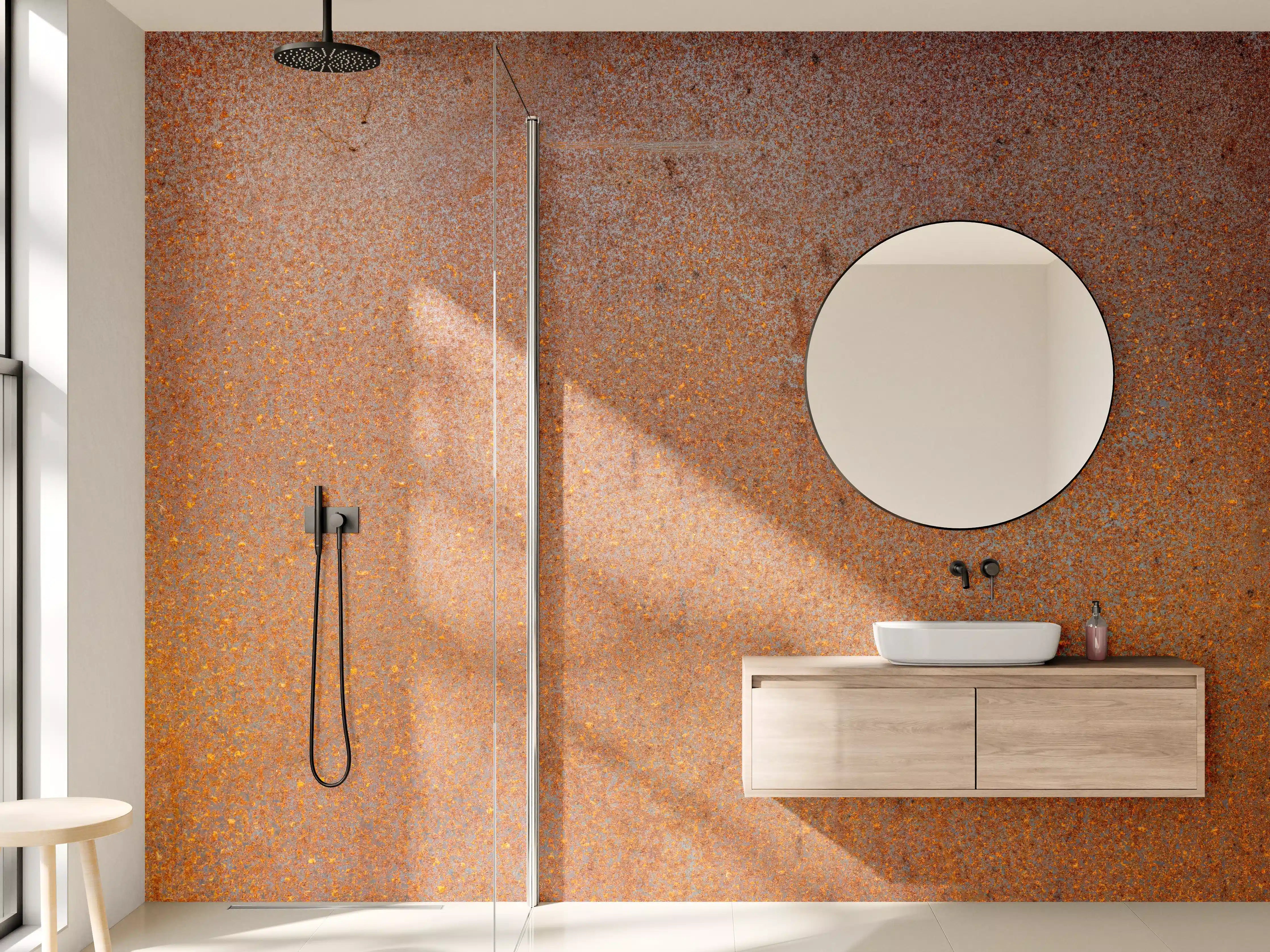 Wandverkleidung Bad - Rostige Stahl Textur