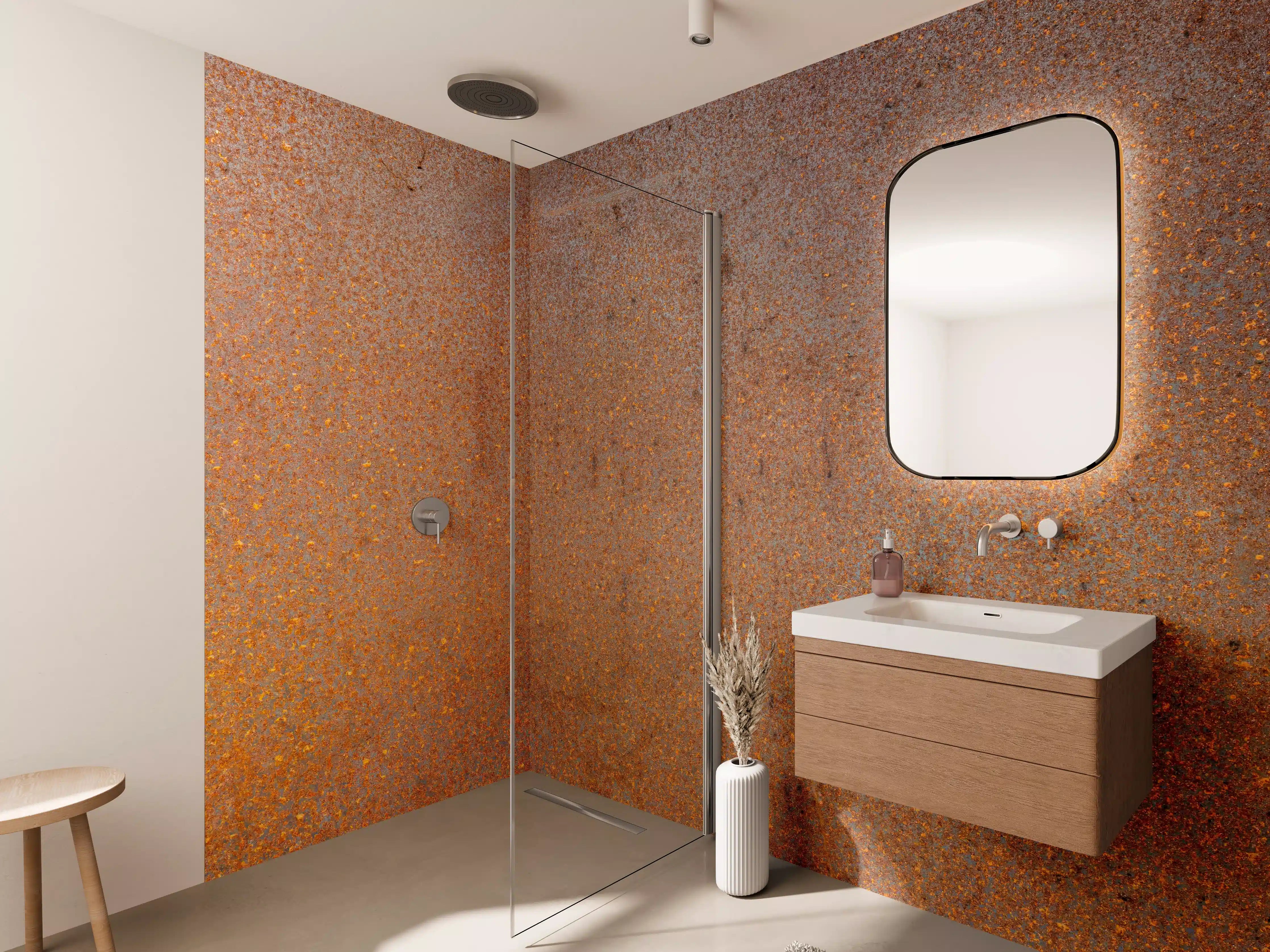 Wandverkleidung Bad - Rostige Stahl Textur