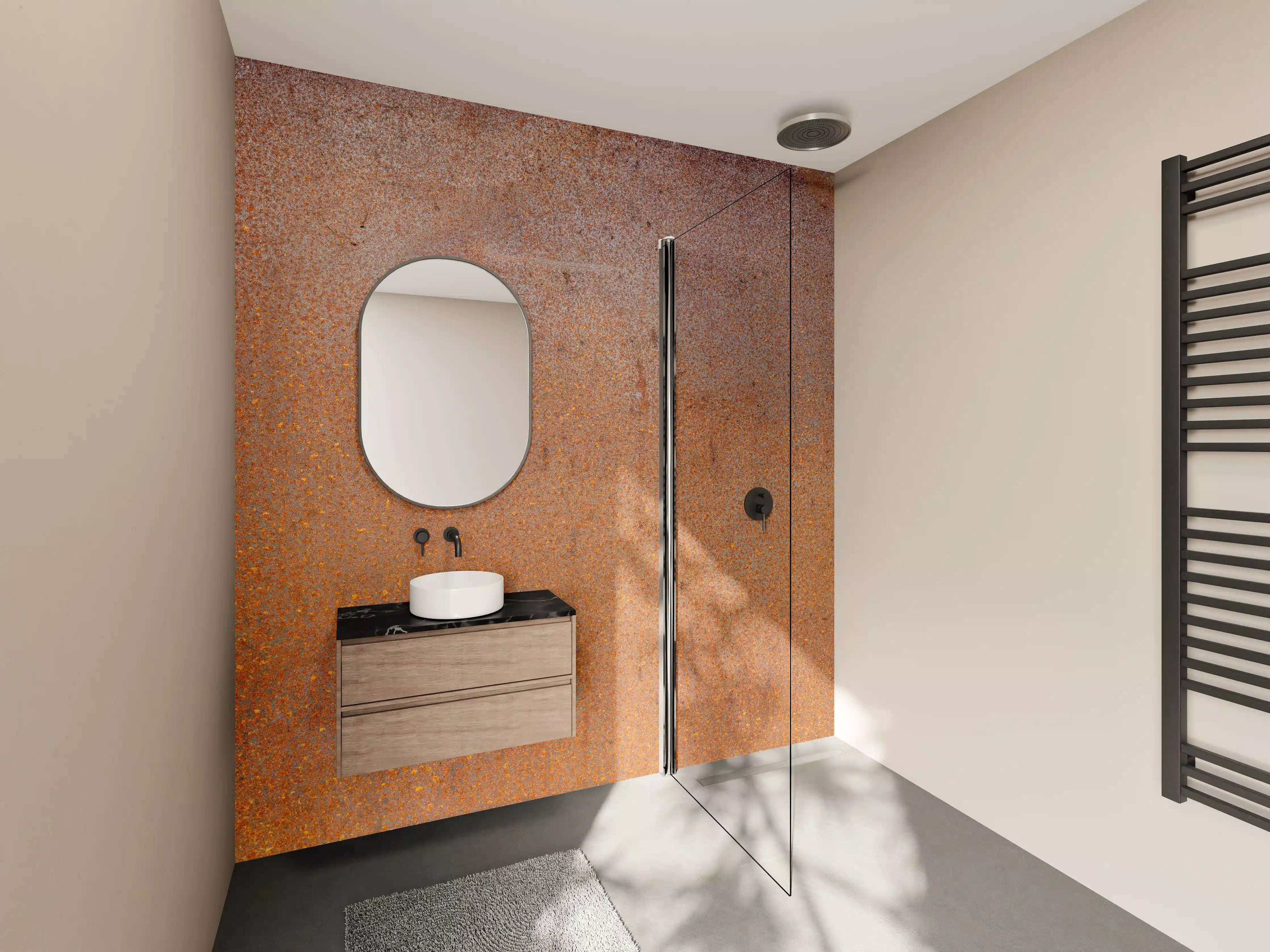 Wandverkleidung Bad - Rostige Stahl Textur