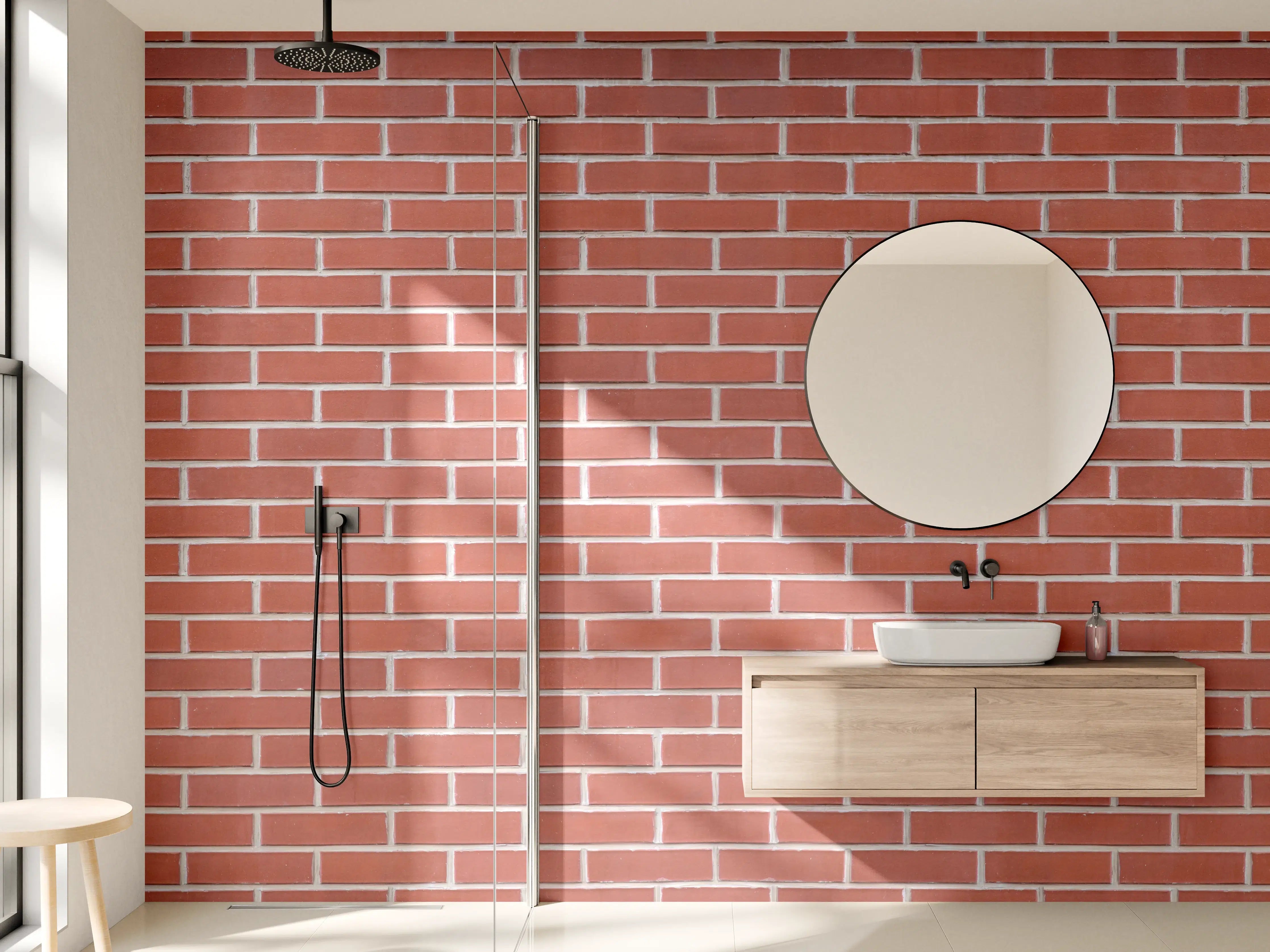 Wandverkleidung Bad - Rote Ziegelstein-Textur