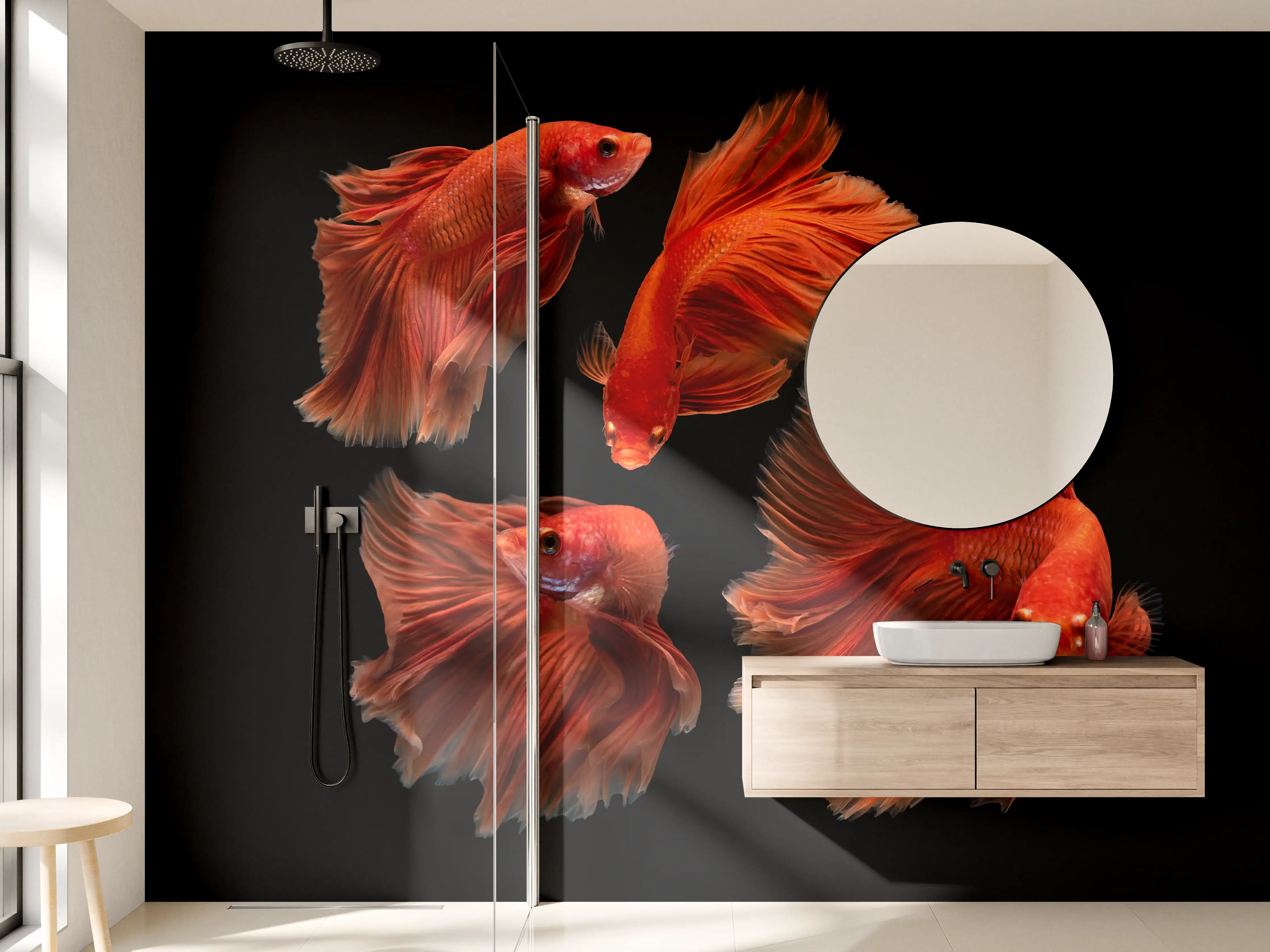 Wandverkleidung Bad - Roter Betta Fisch