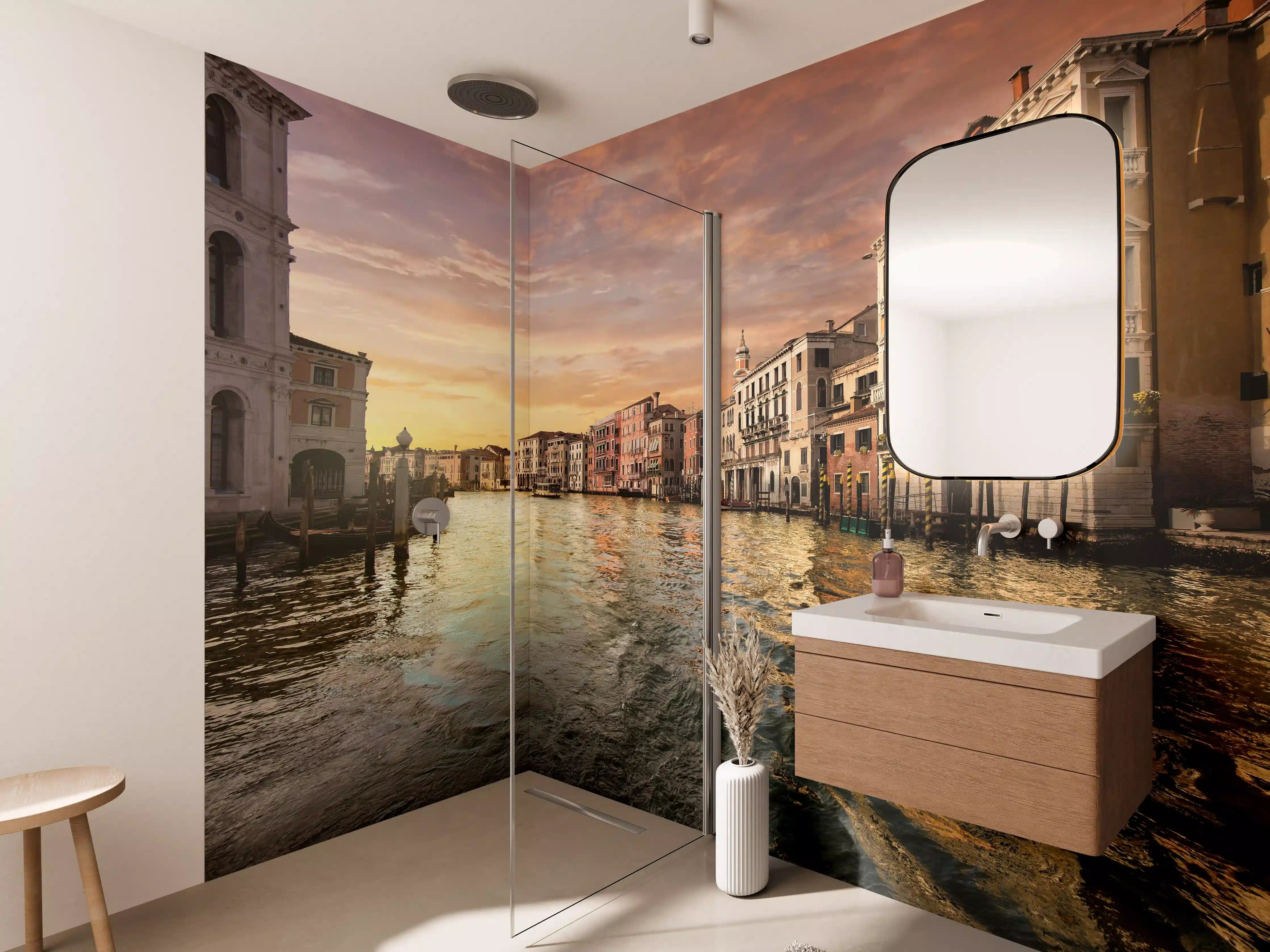 Wandverkleidung Bad - Ruhiger Canale Grande am Abend