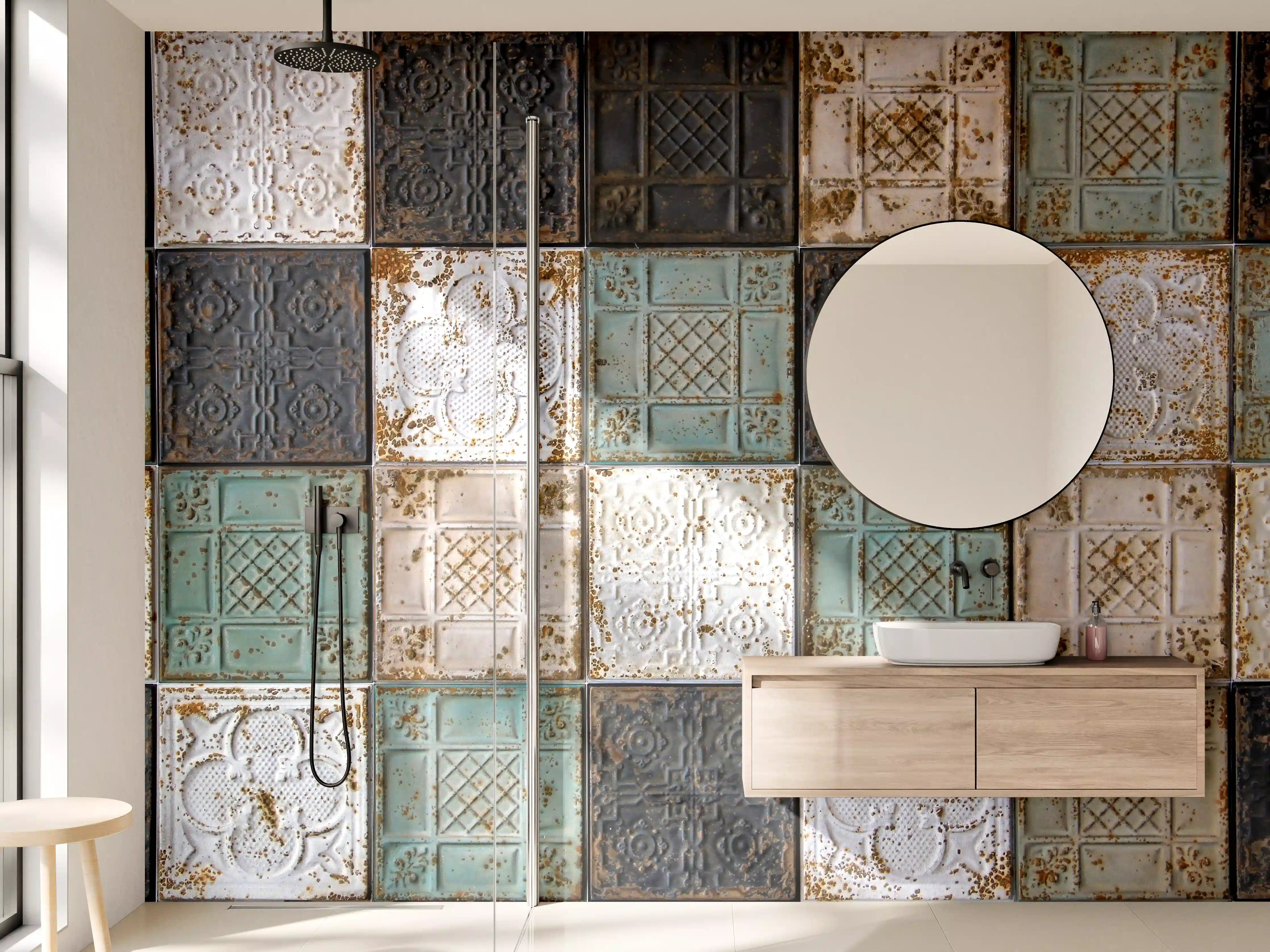 Wandverkleidung Bad - Rustikal aussehende orientalische Deckenplatten