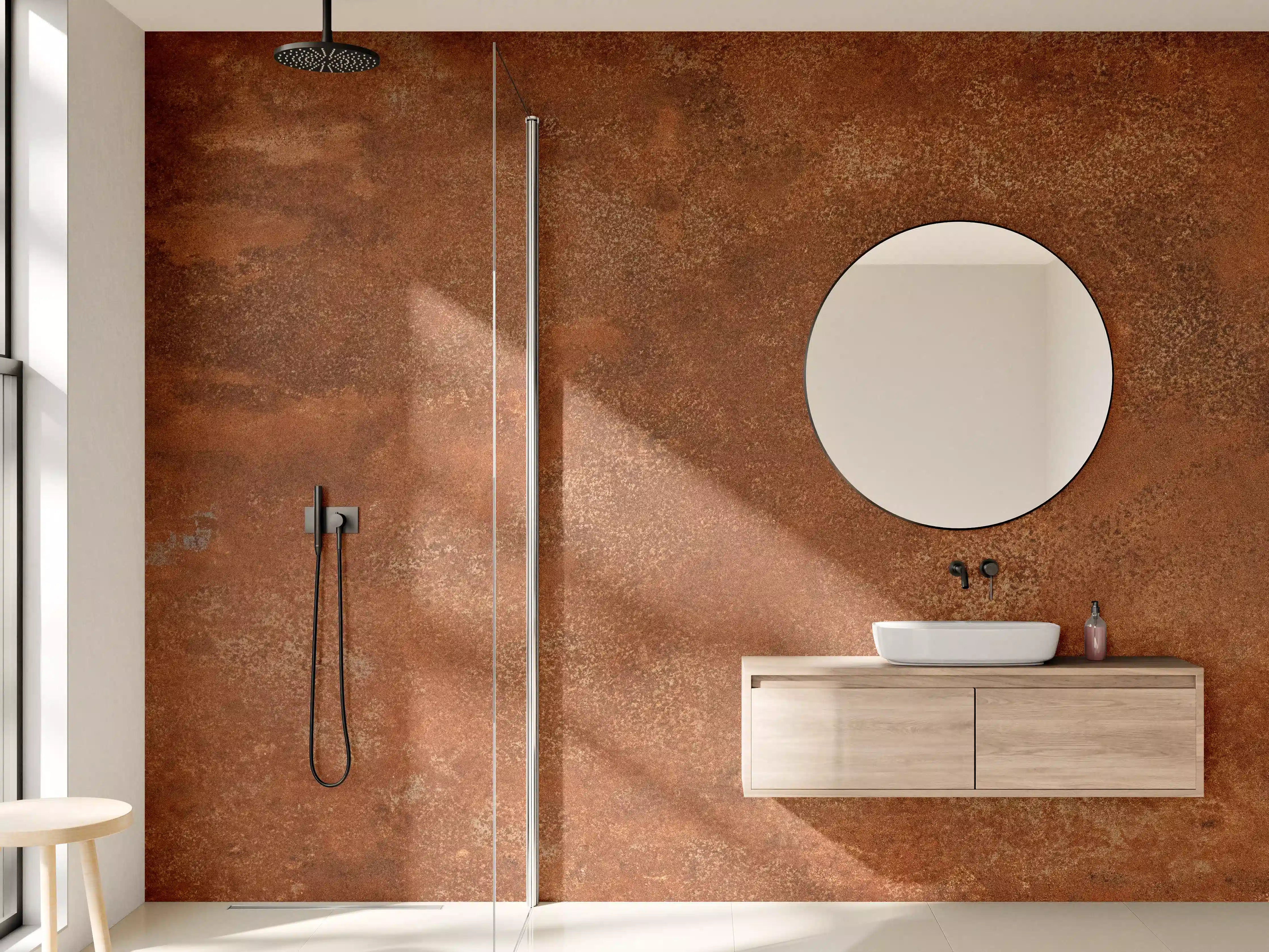 Wandverkleidung Bad - Rustikale Bronze-Textur