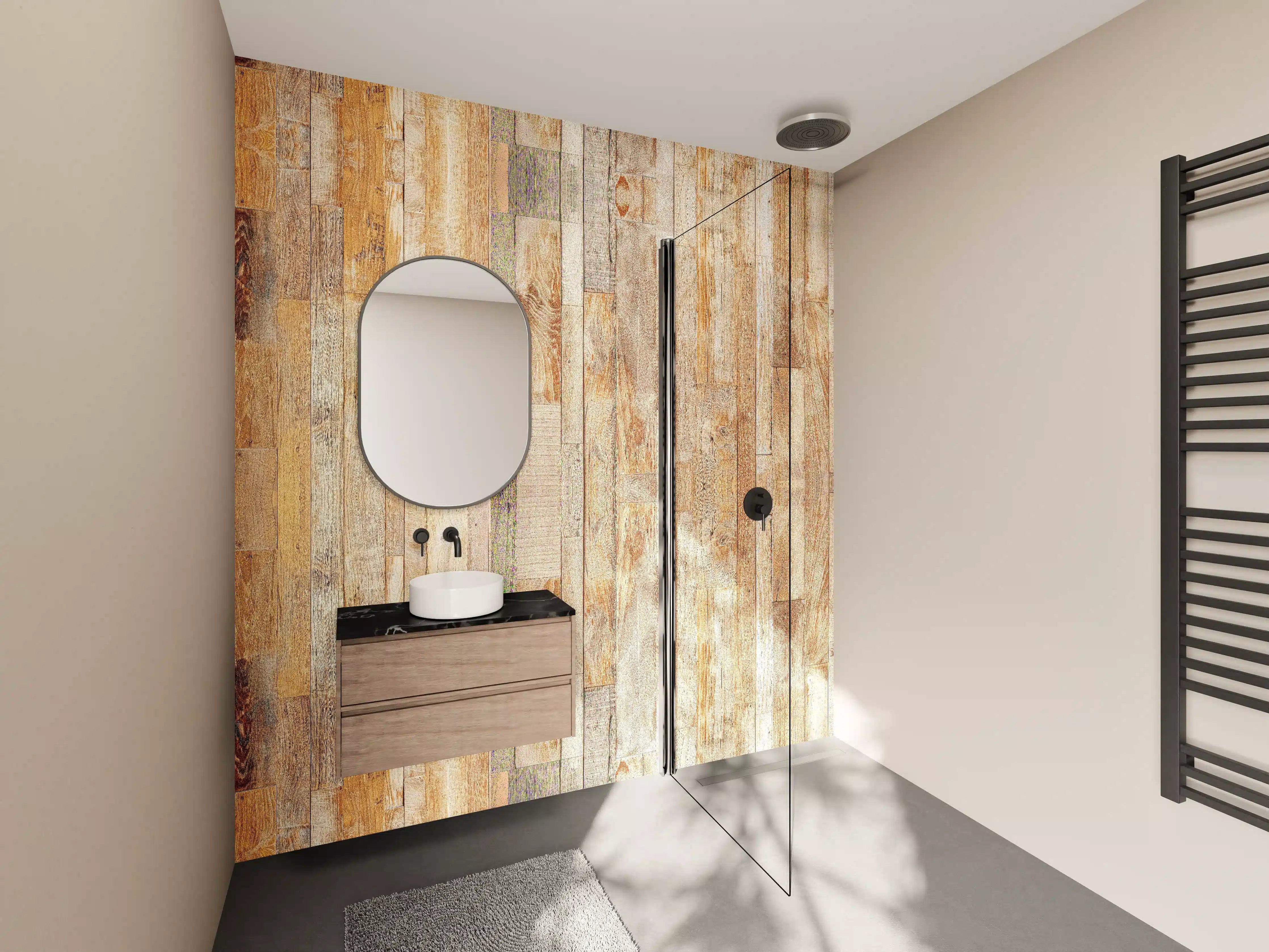 Wandverkleidung Bad - Rustikale Holzoptik naturnah