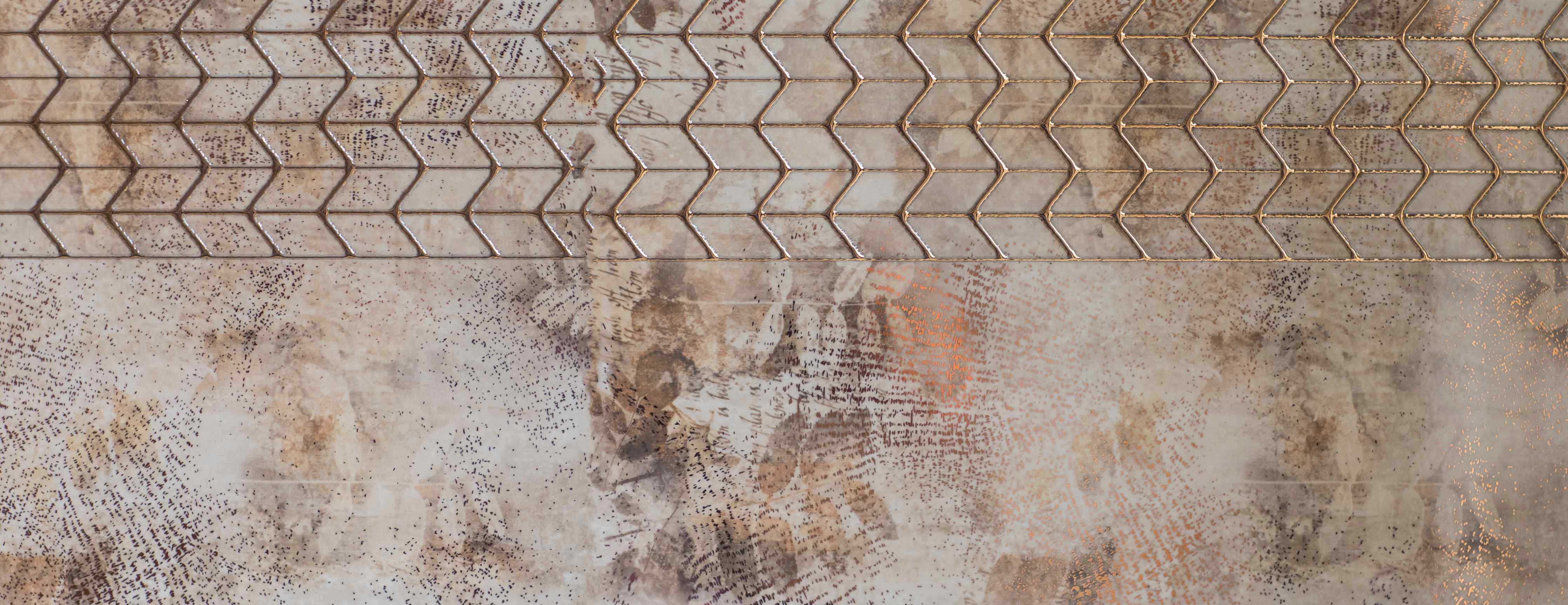 Wandverkleidung Bad-Rustikale Metall- und Holztextur