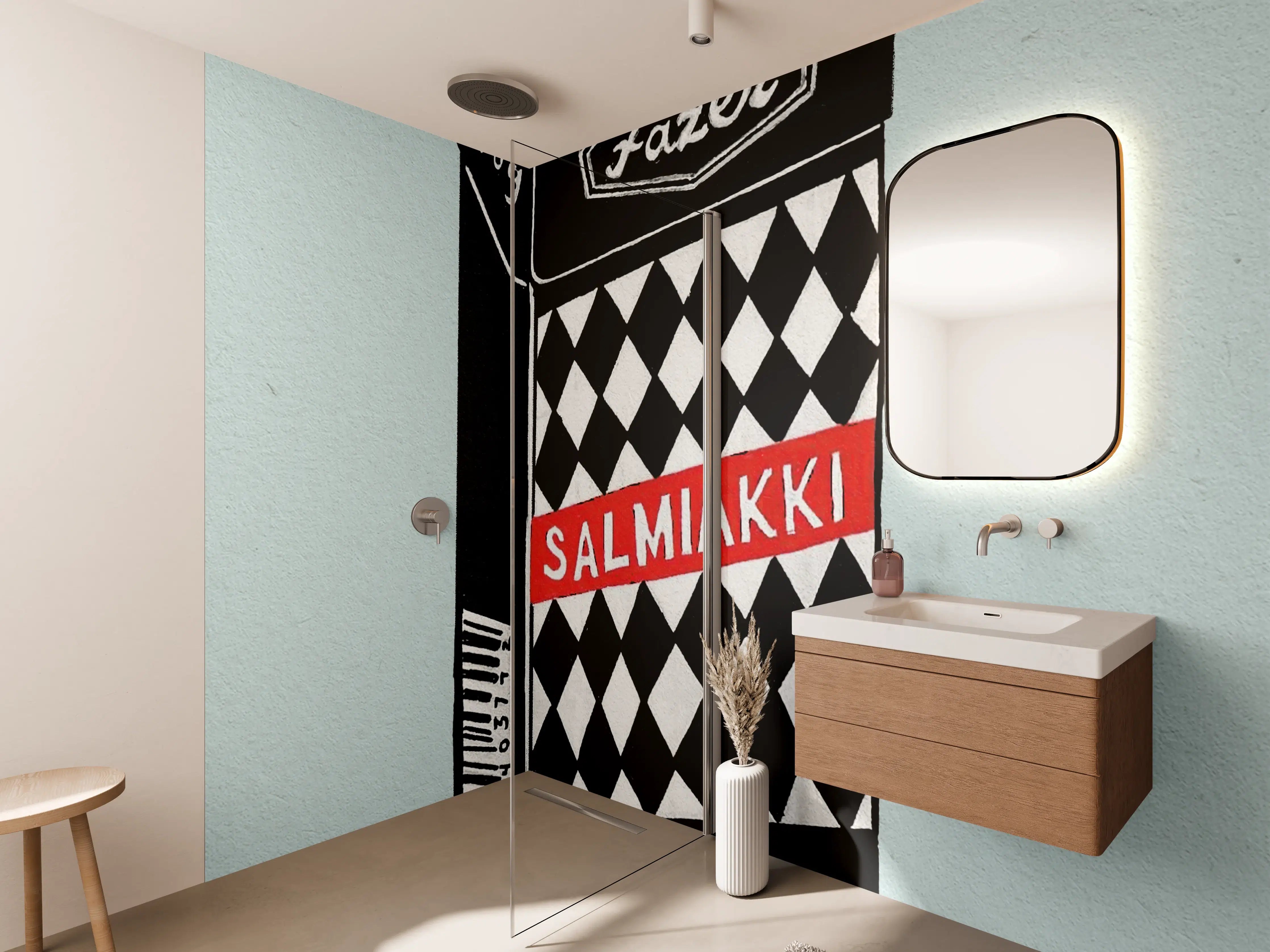 Wandverkleidung Bad - Salmiakki Schachtel