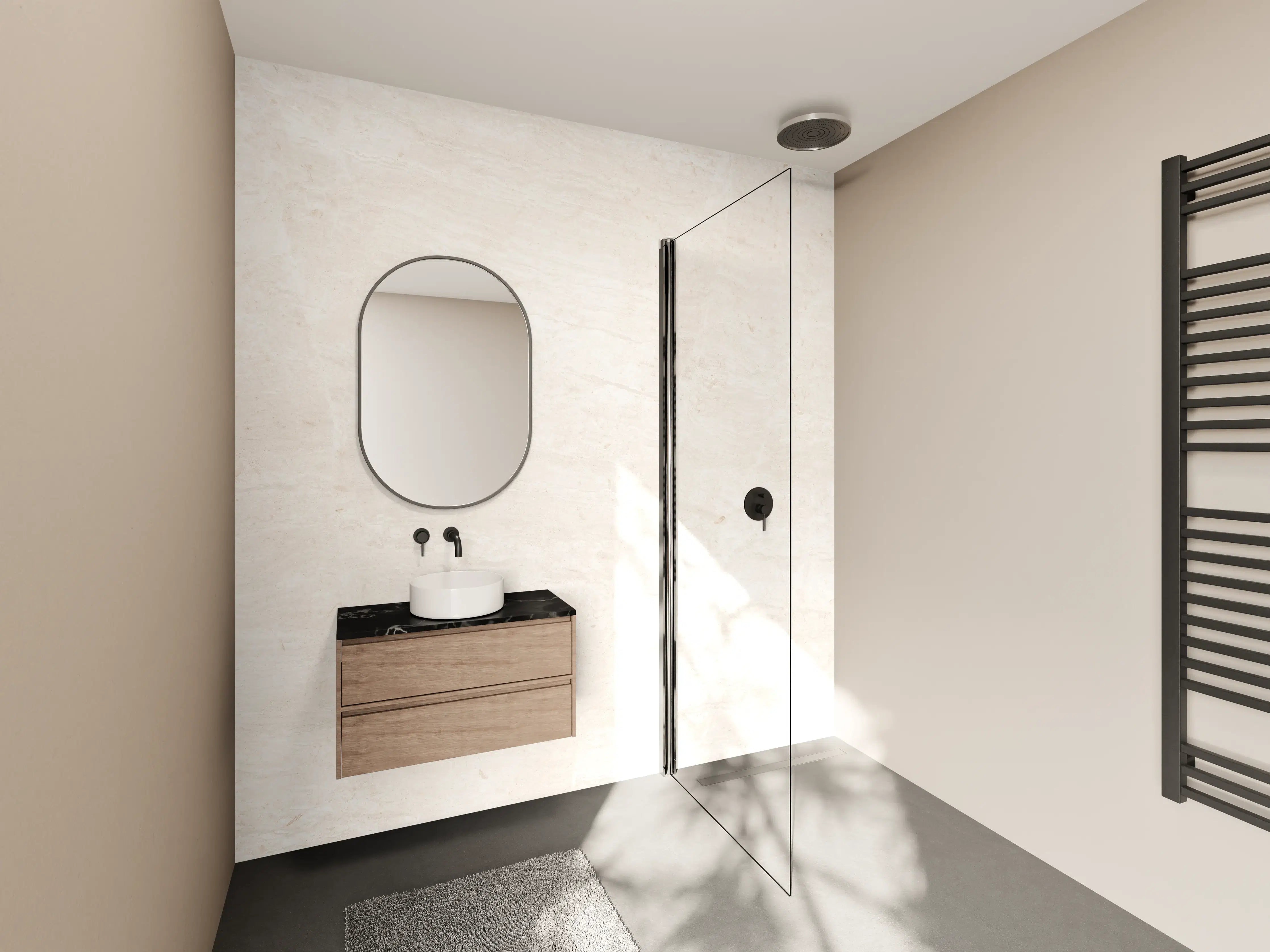 Wandverkleidung Bad - Sanfte Grautöne für neutrale Wände