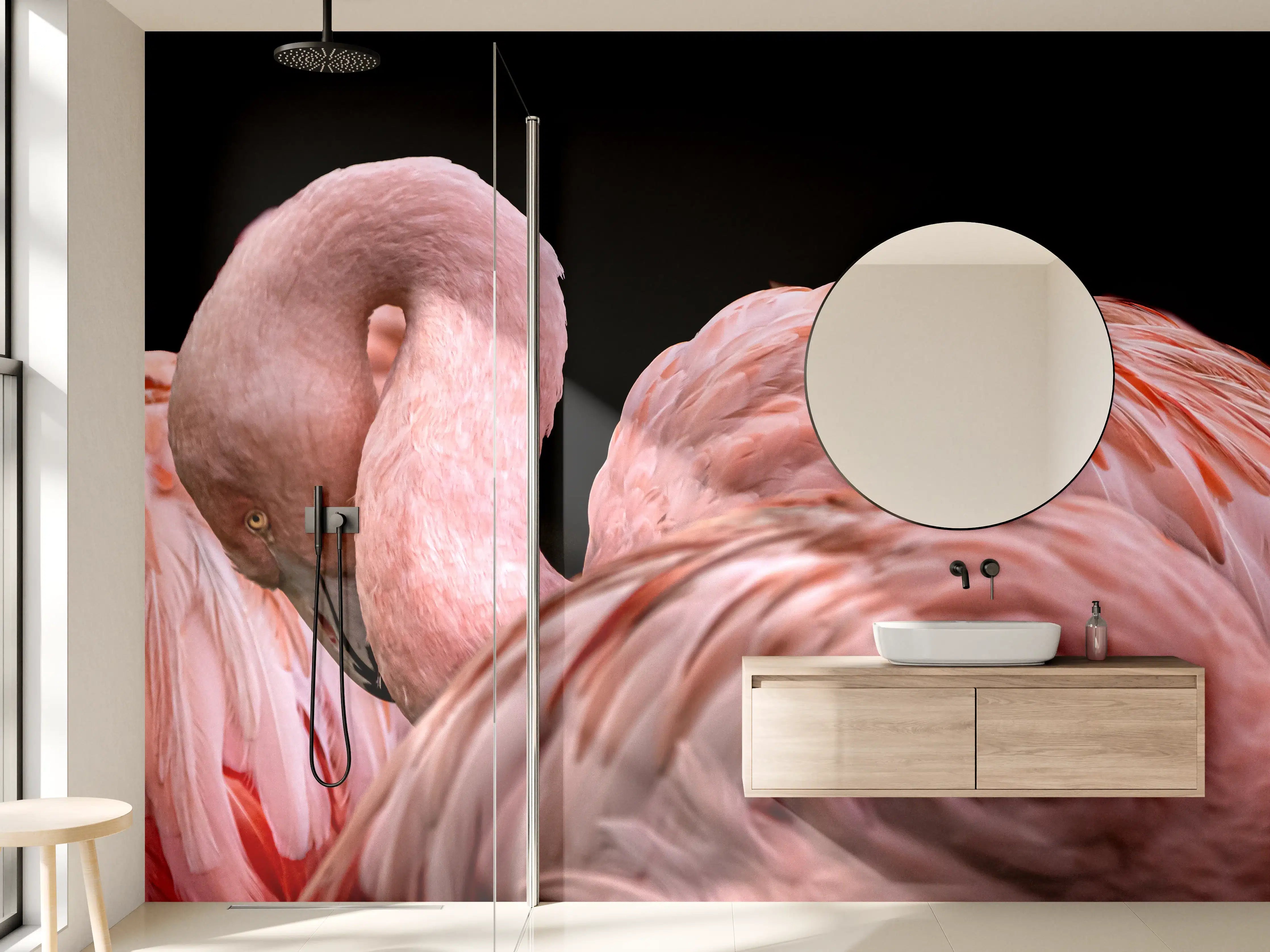 Wandverkleidung Bad - Schnappschuss eines Flamingo