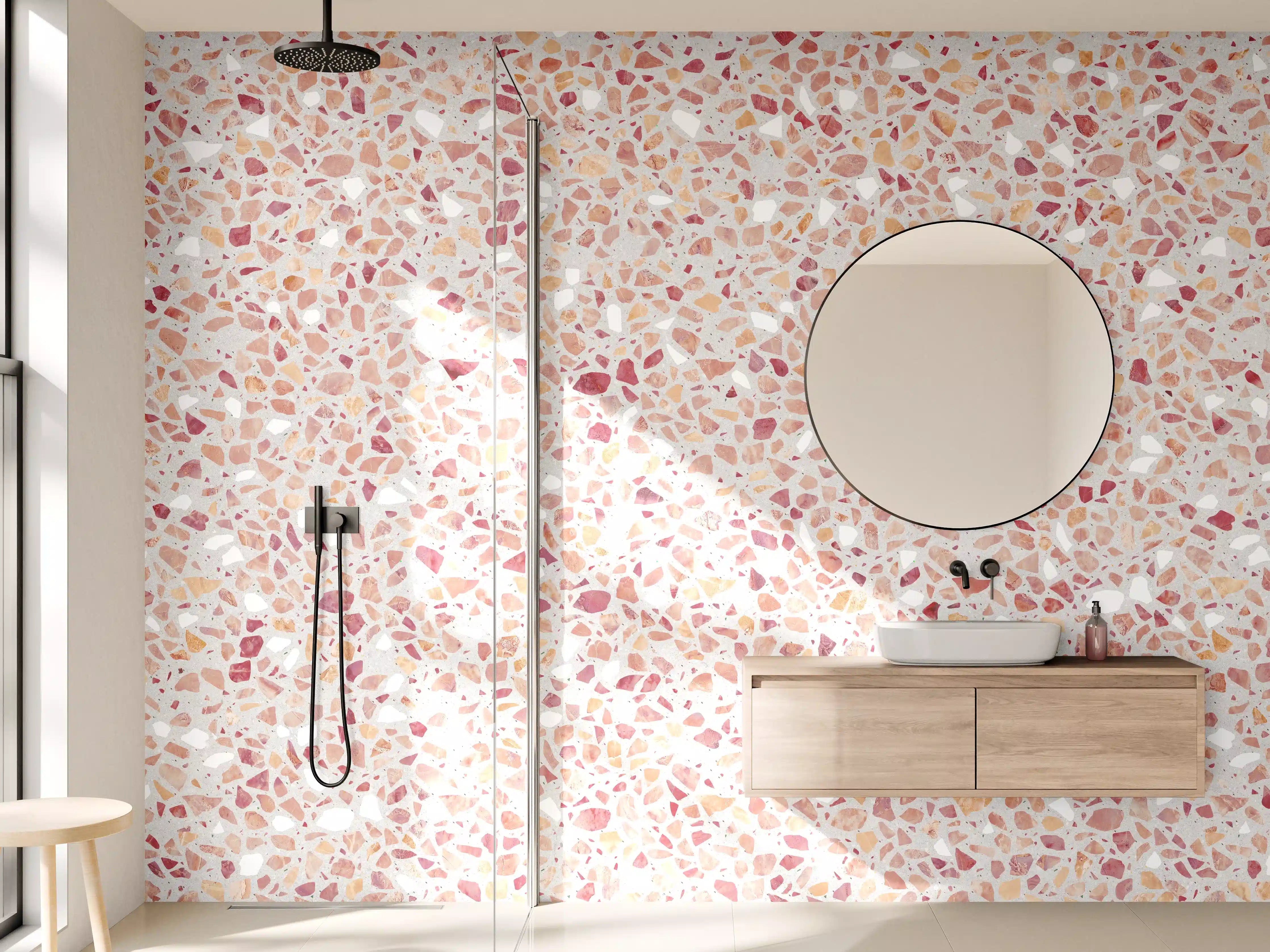 Wandverkleidung Bad - Schöne rote Terrazzo Stein Textur