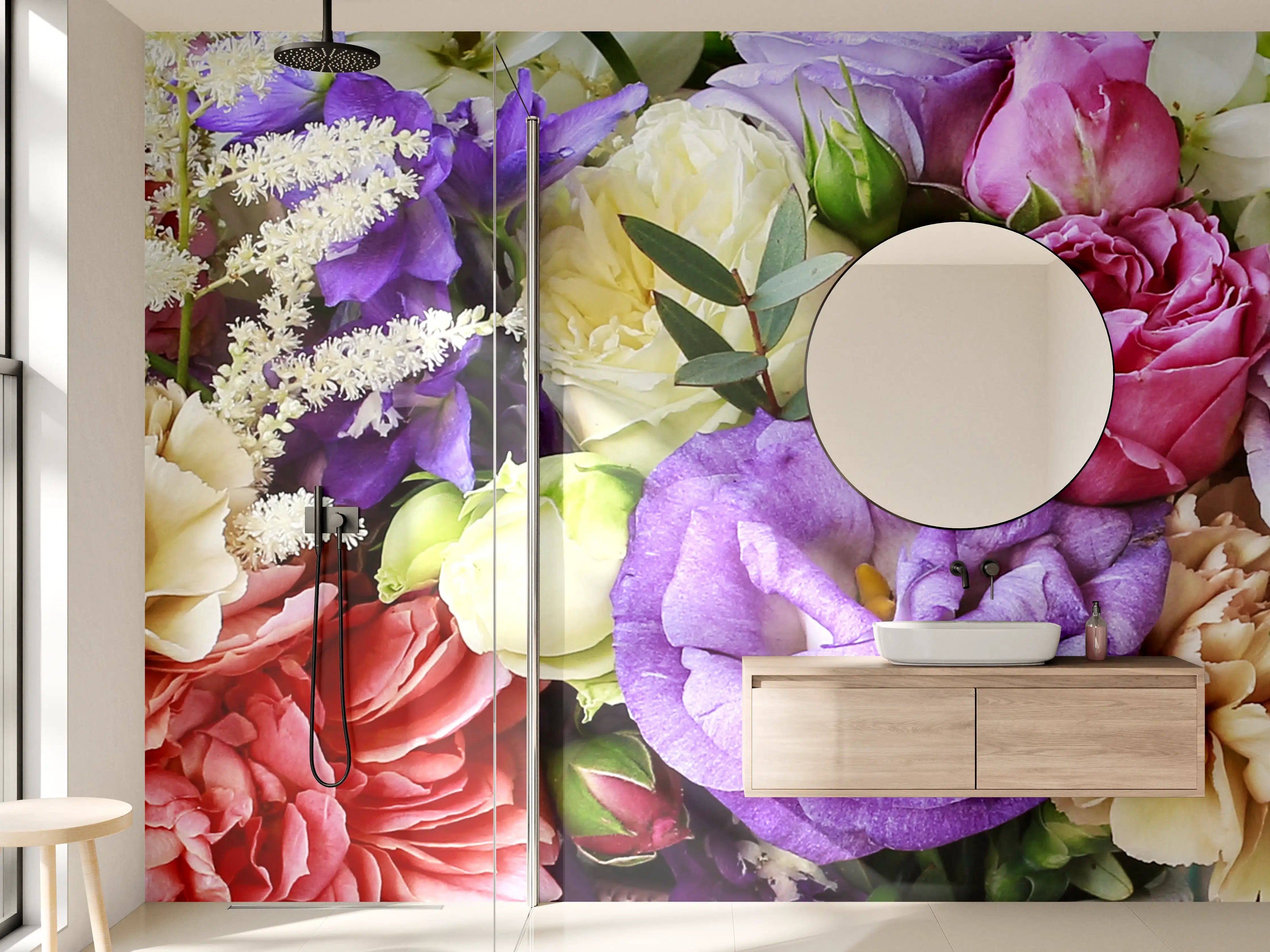 Wandverkleidung Bad - Schöner Blumenstrauß
