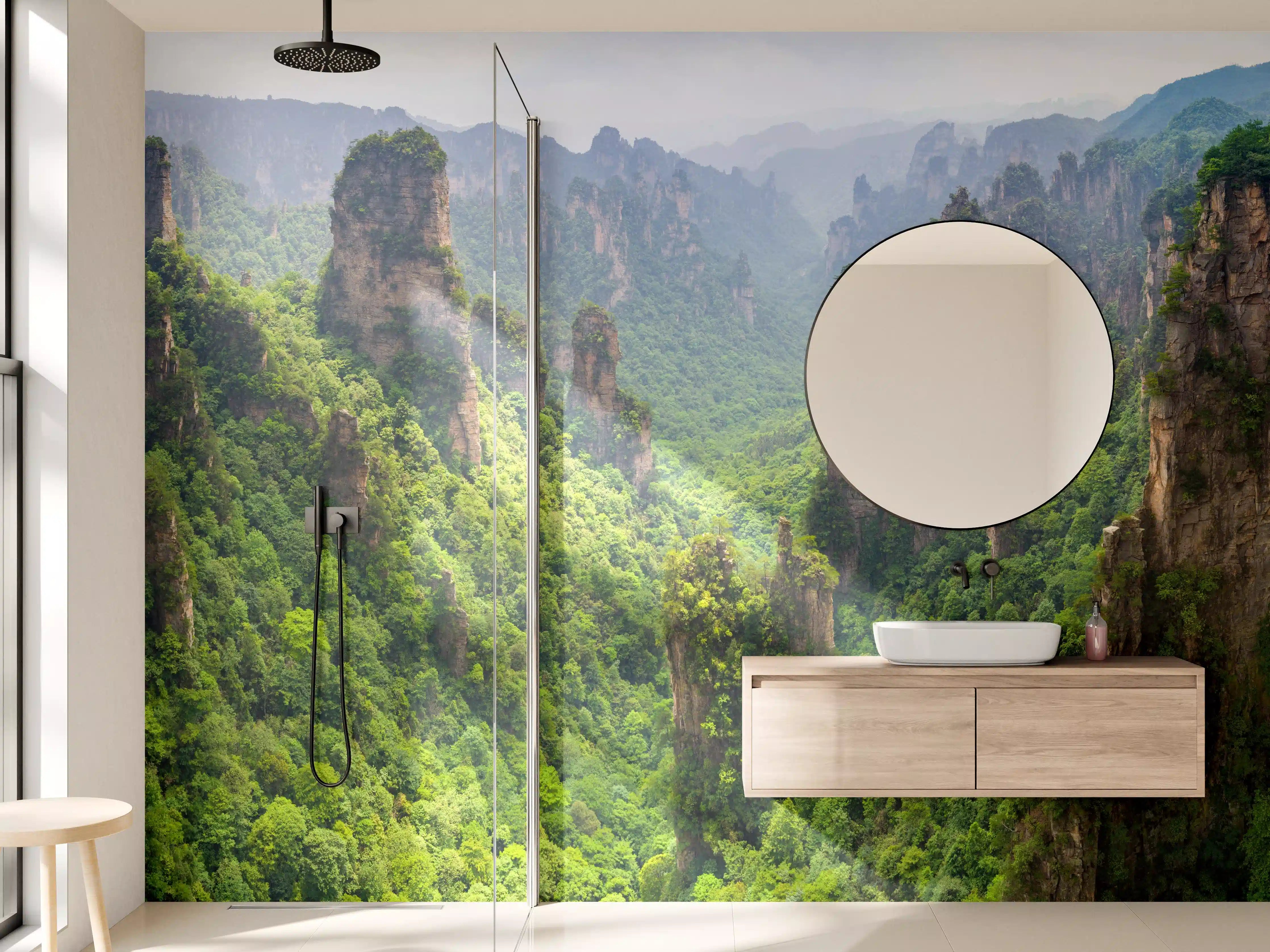 Wandverkleidung Bad - Schönes Panorama der Karstberge